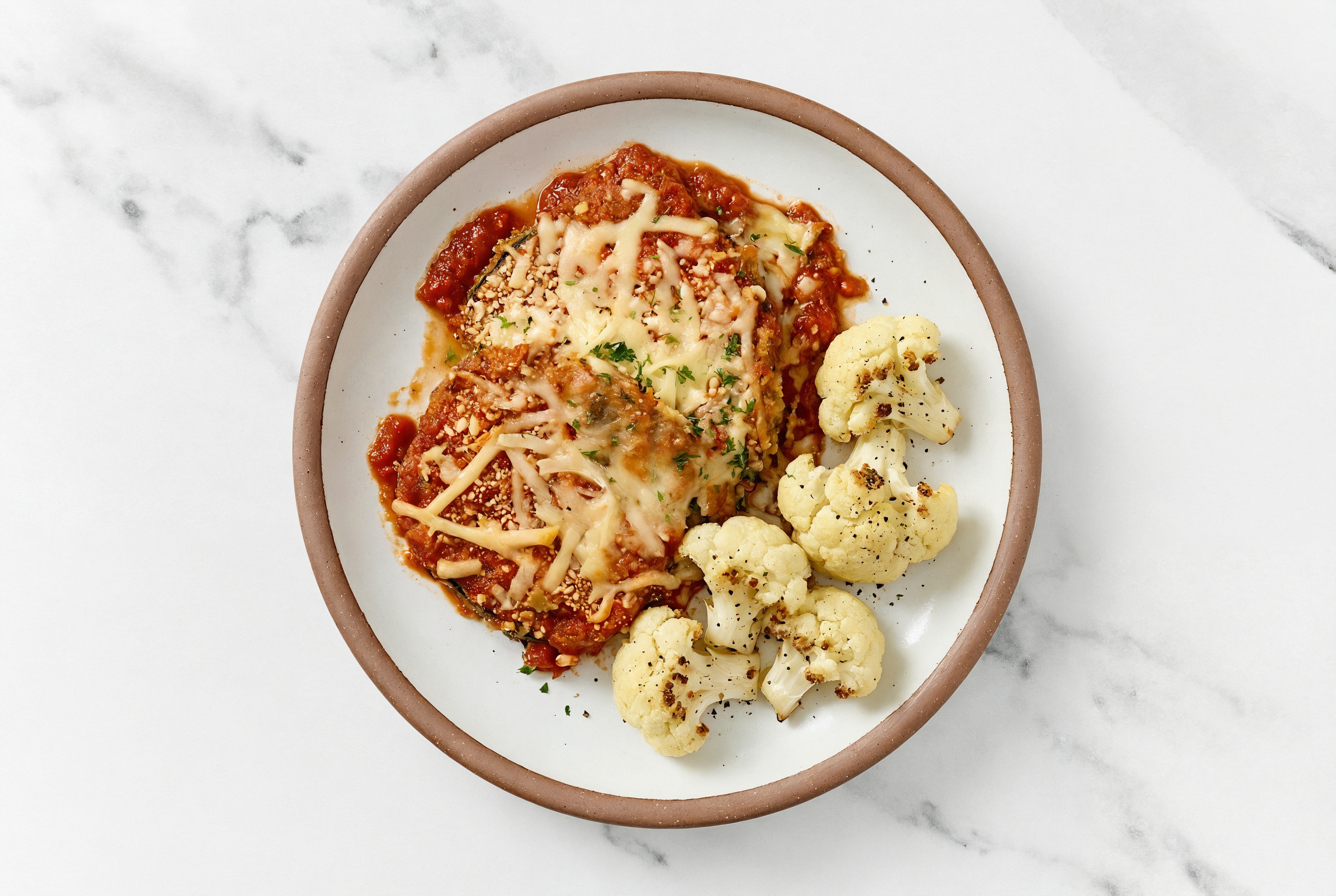 Eggplant Parmesan with Cauliflower