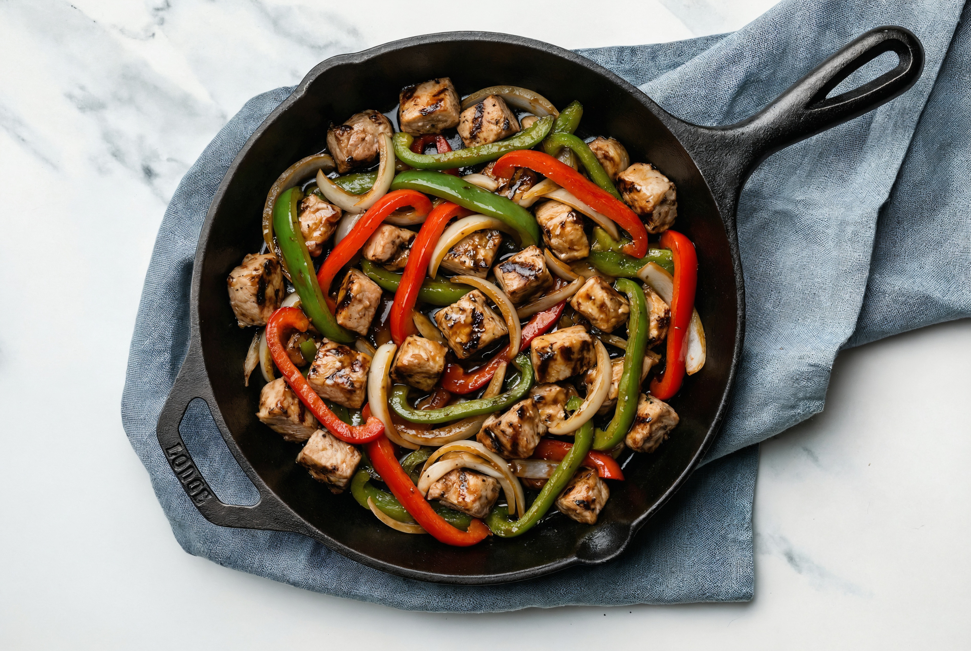 Japanese BBQ Grilled Pork Stir-Fry with Bell Peppers