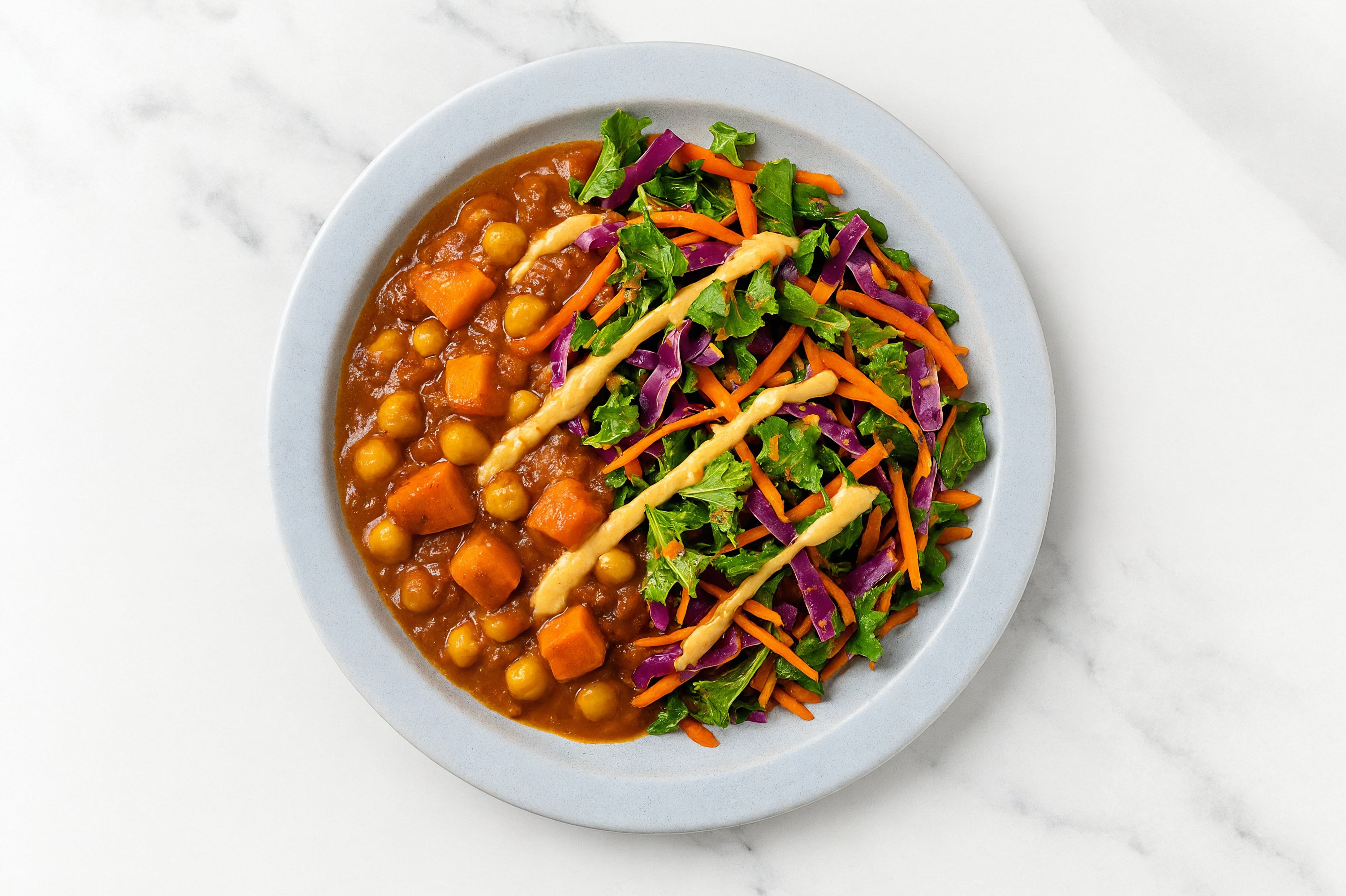 Sweet Potato Chickpea Vindaloo + Rainbow Veggies