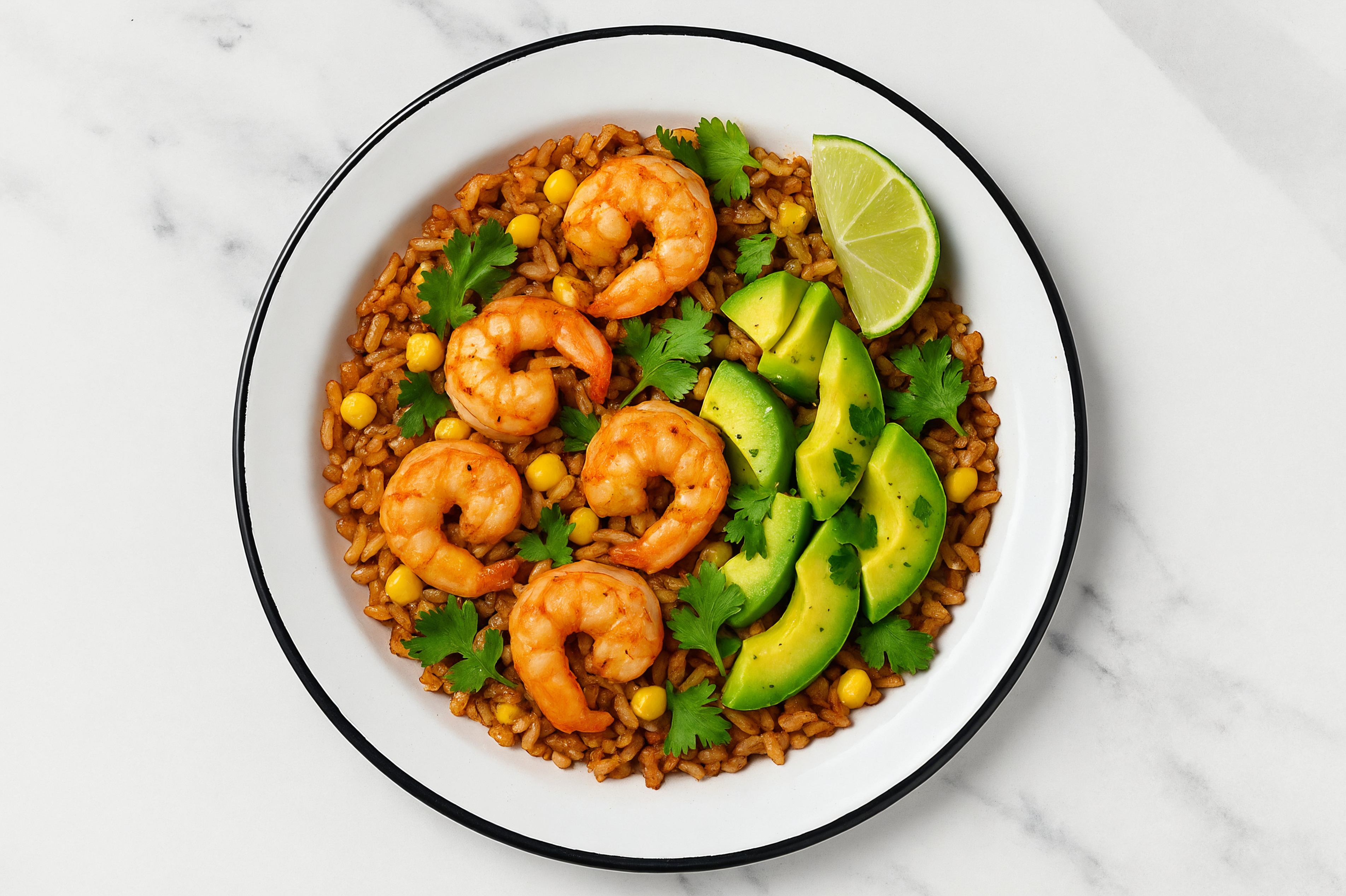 Mexican Jumbo Shrimp + Corn Rice Bowl