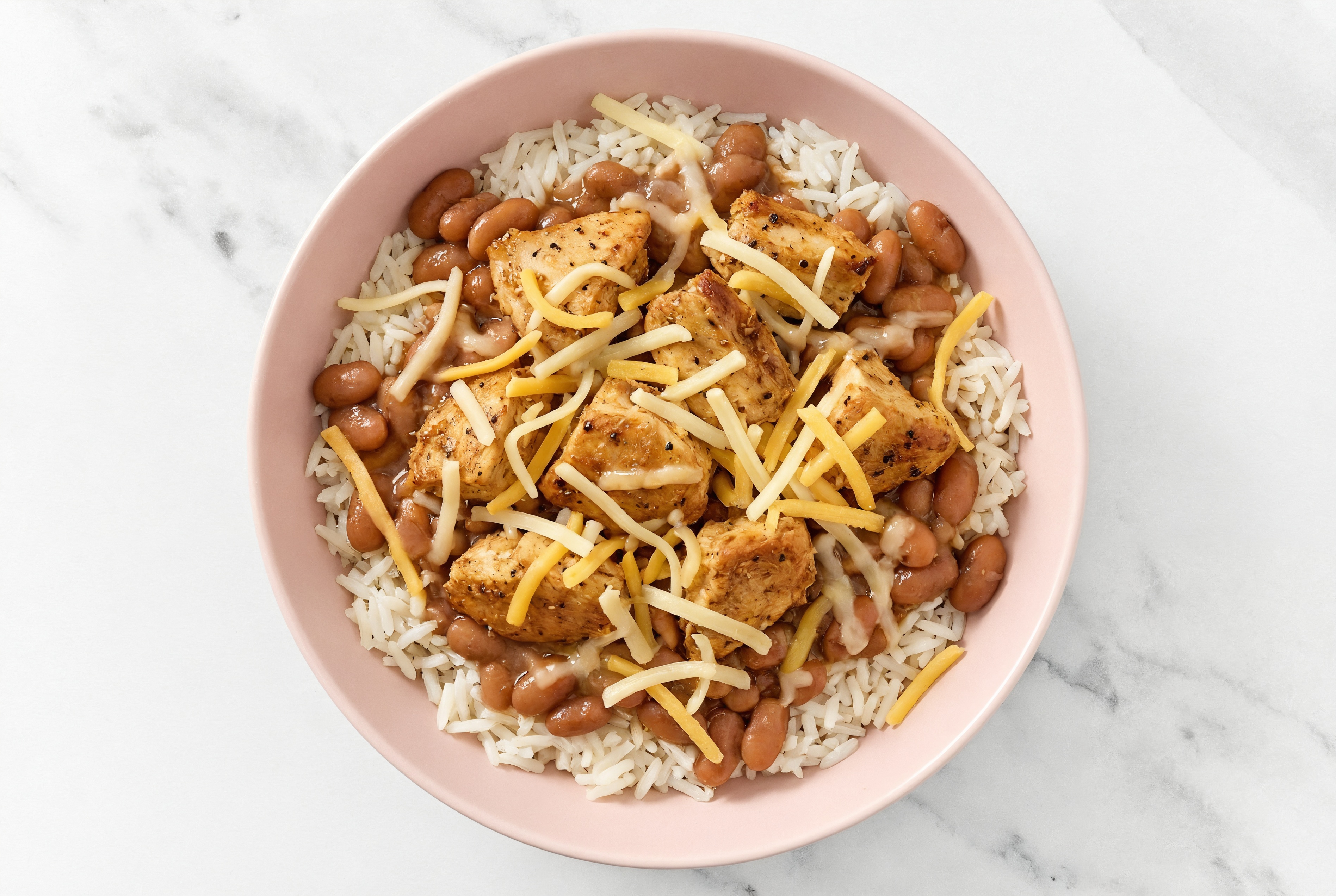 Cheezy Rotisserie Chicken Burrito Bowl with Long Grain White Rice