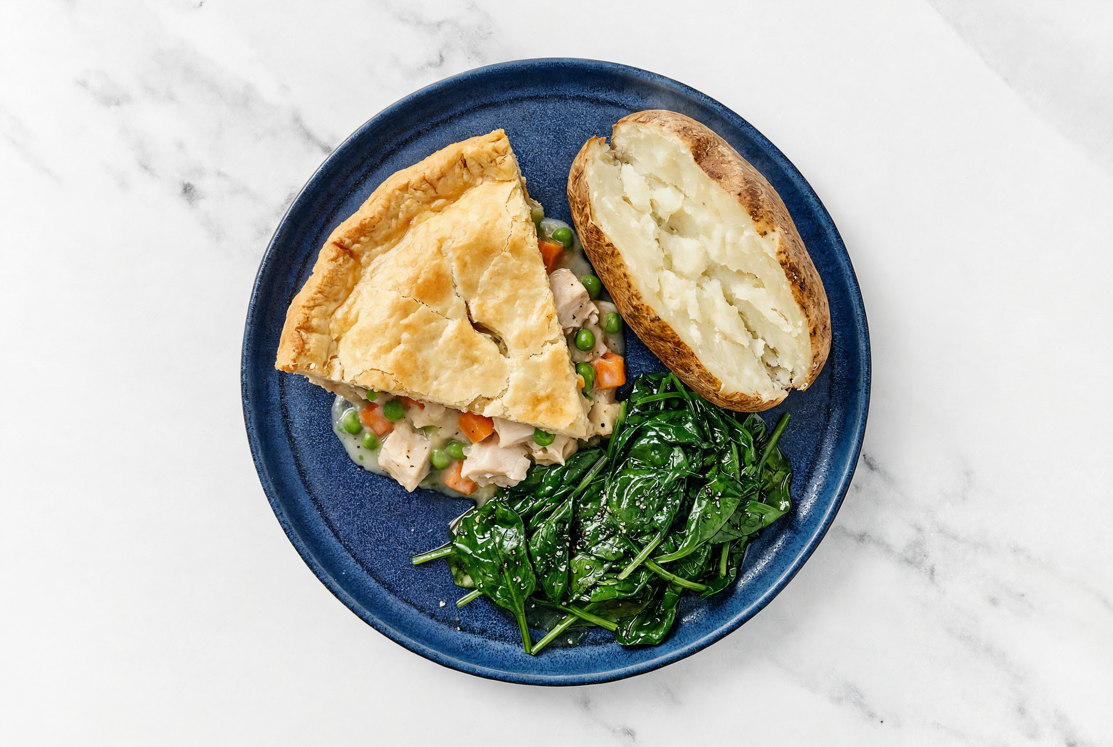 Chicken Pot Pie with Baby Spinach & Russet Potato