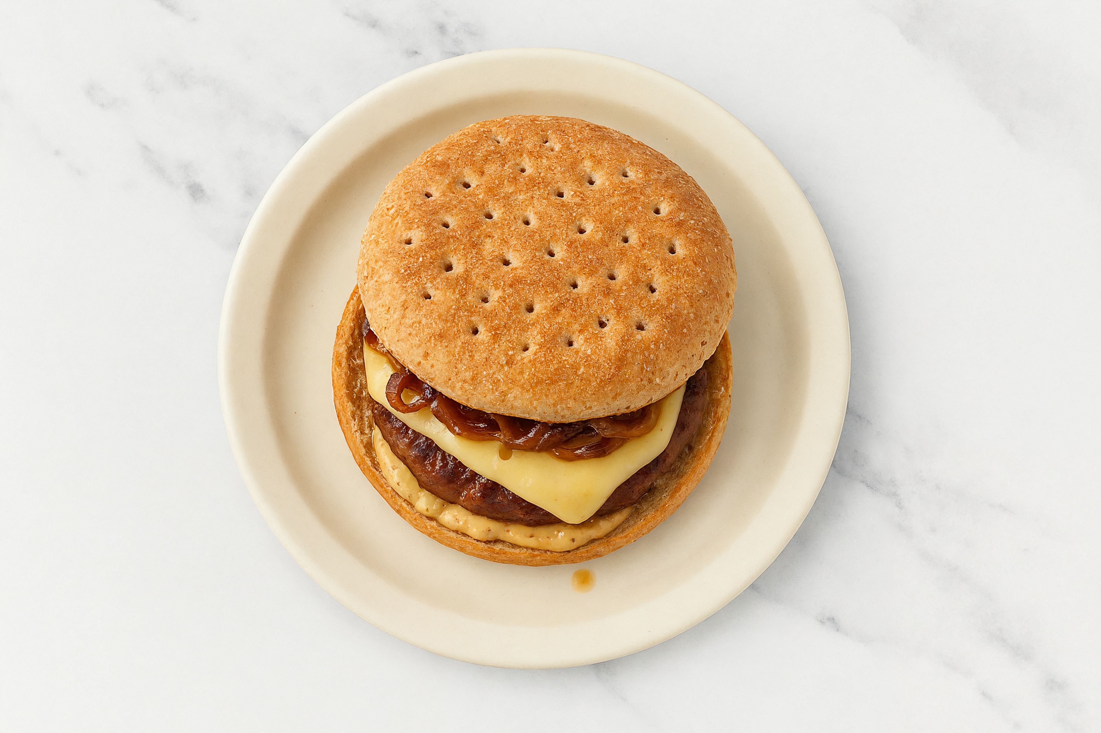 French Onion Swiss Cheeseburger with Ground Beef Patties