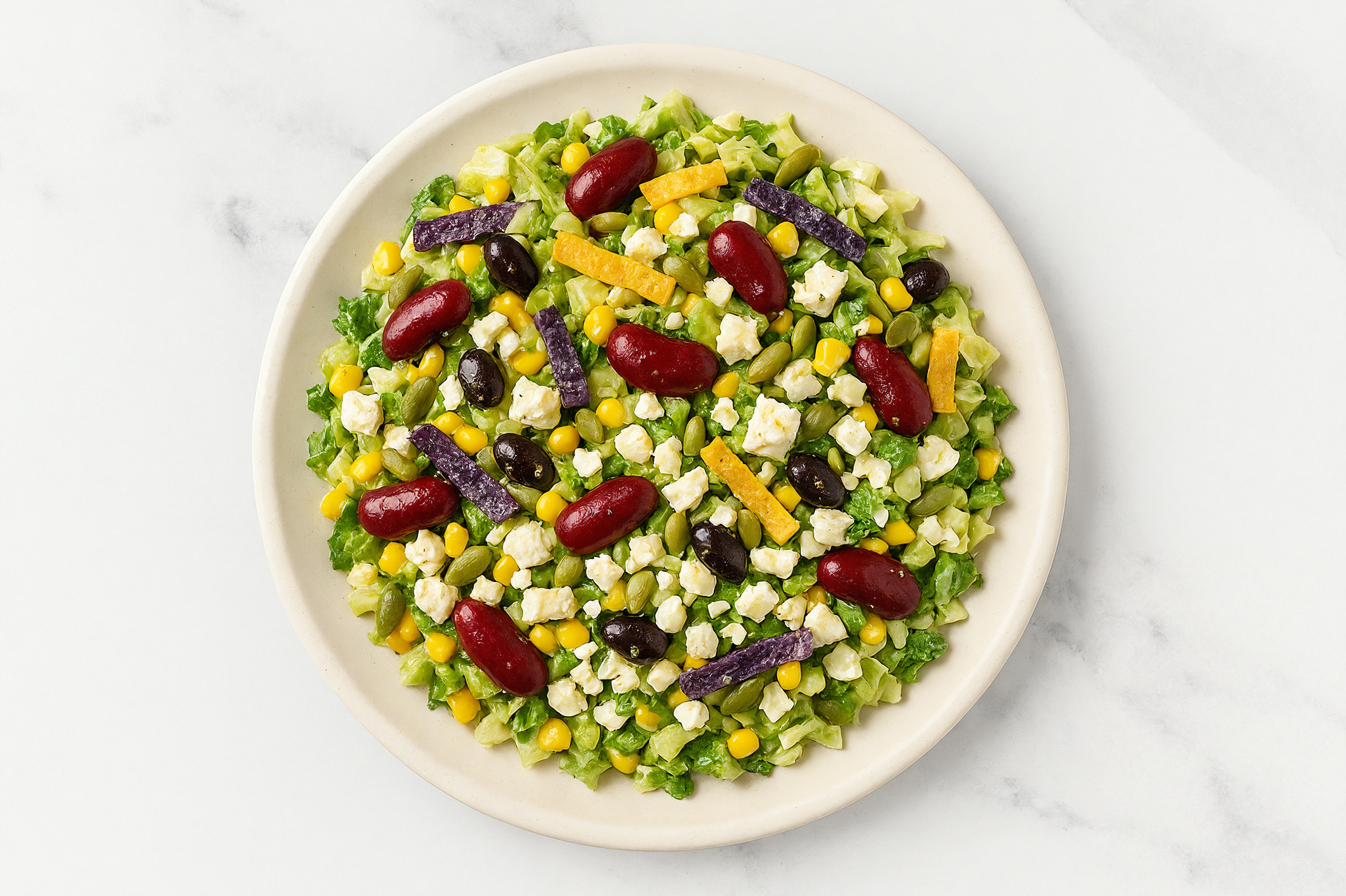 Southwest Chopped Salad with Feta + Black Bean Salad