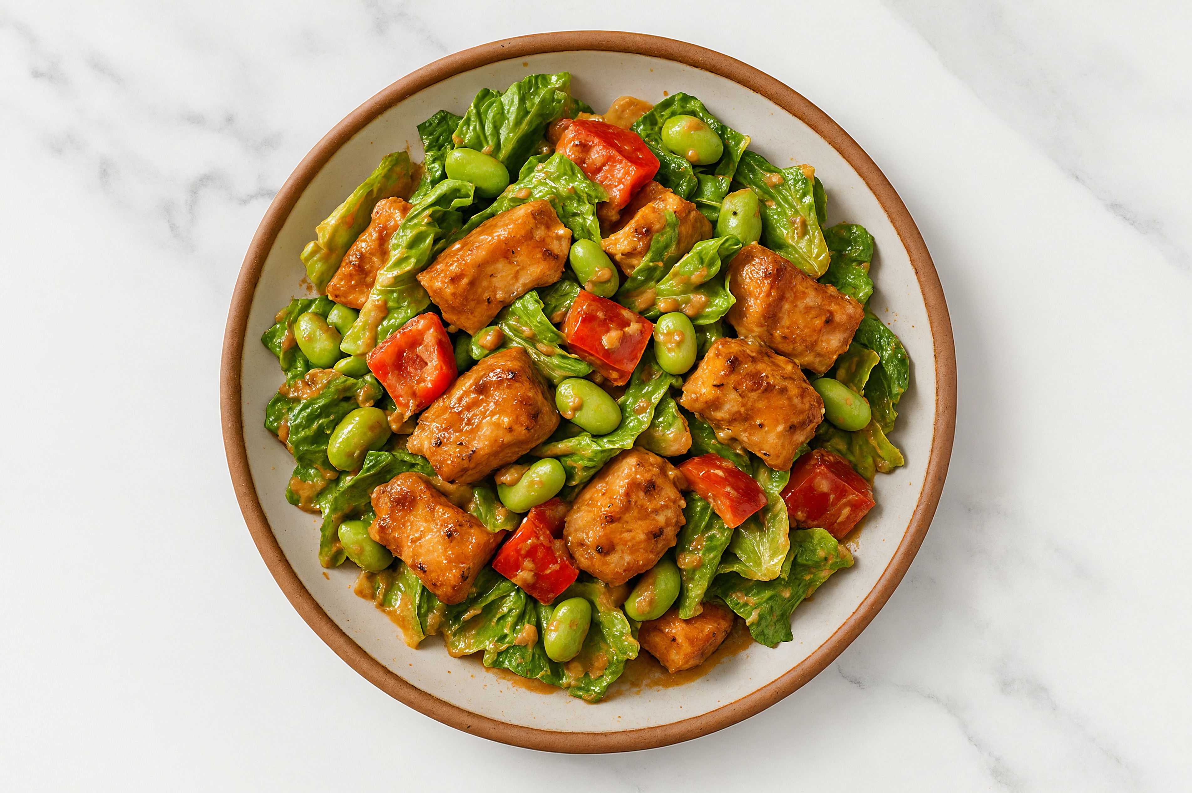 Thai Peanut Rotisserie Chicken Salad with Red Bell Pepper
