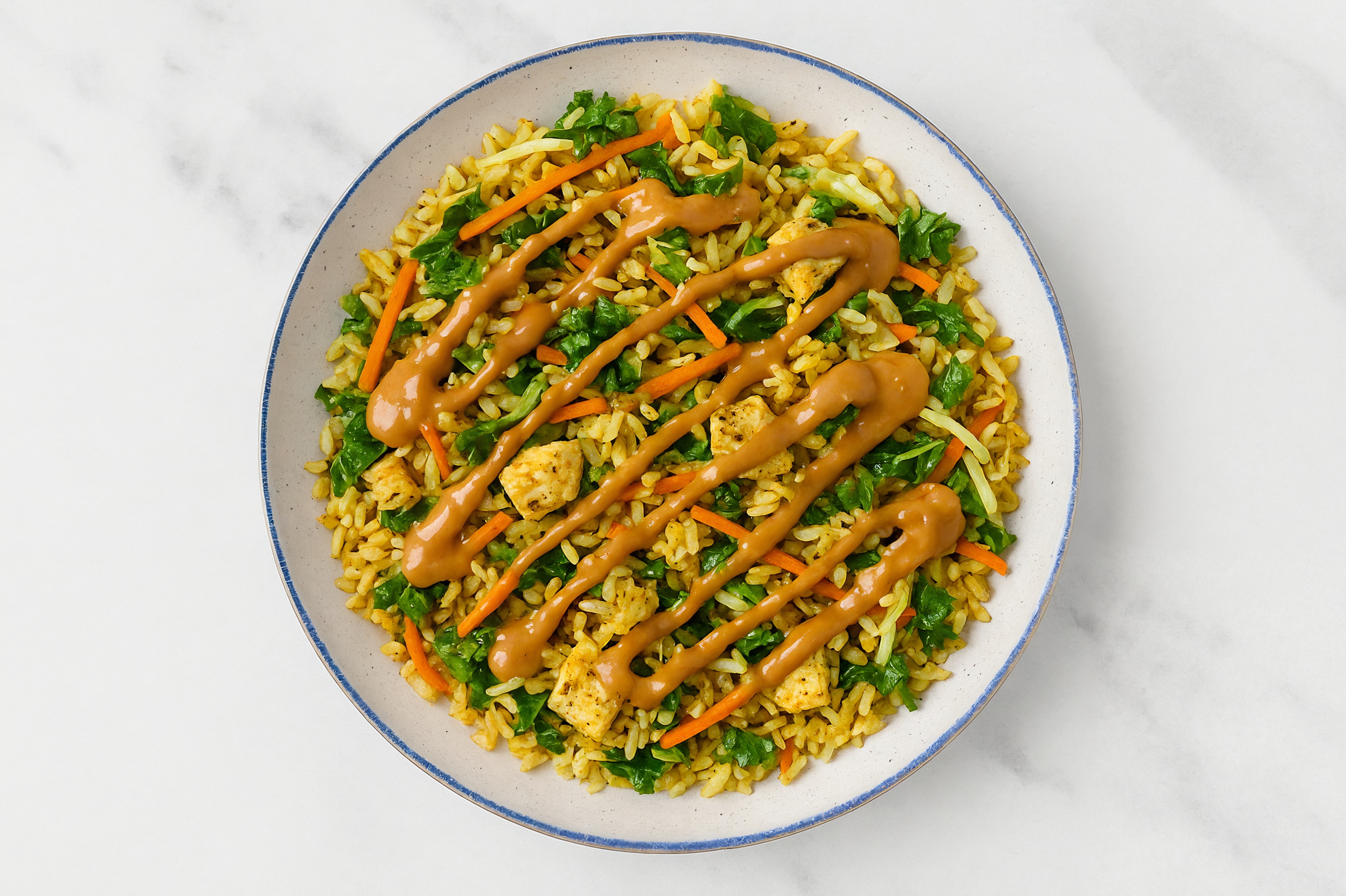 Peanut Tofu Bite Jasmine Rice Bowl