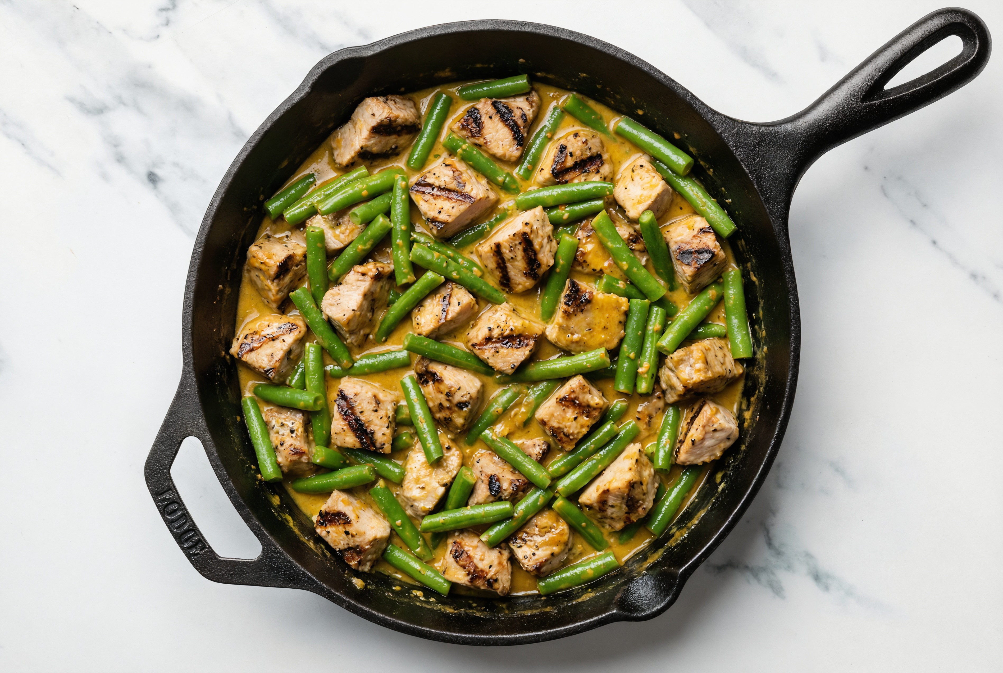 Coconut Curry Grilled Pork Stir-Fry with Green Beans