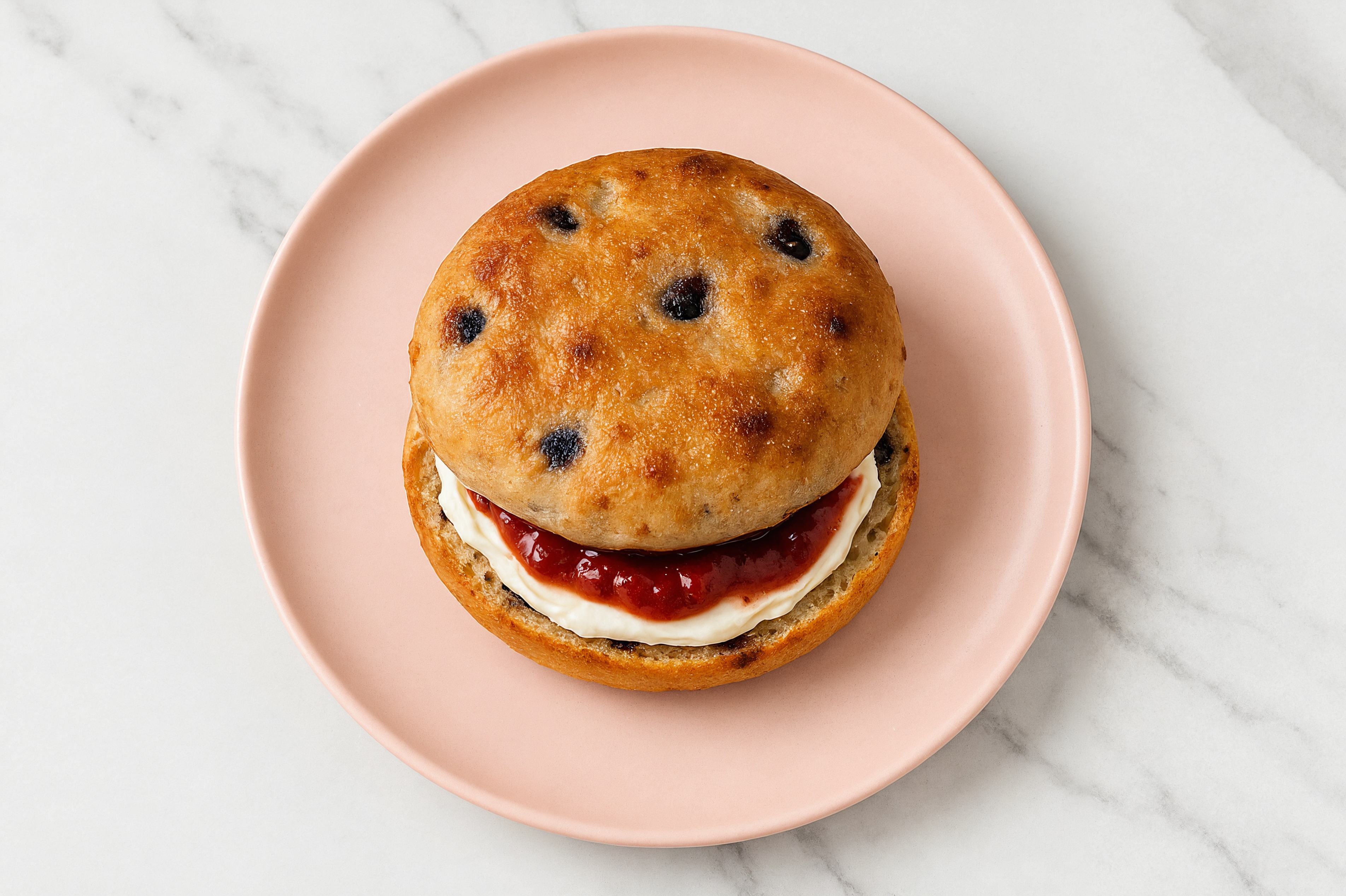 Cream Cheese + Strawberry Jam Blueberry Breakfast Round