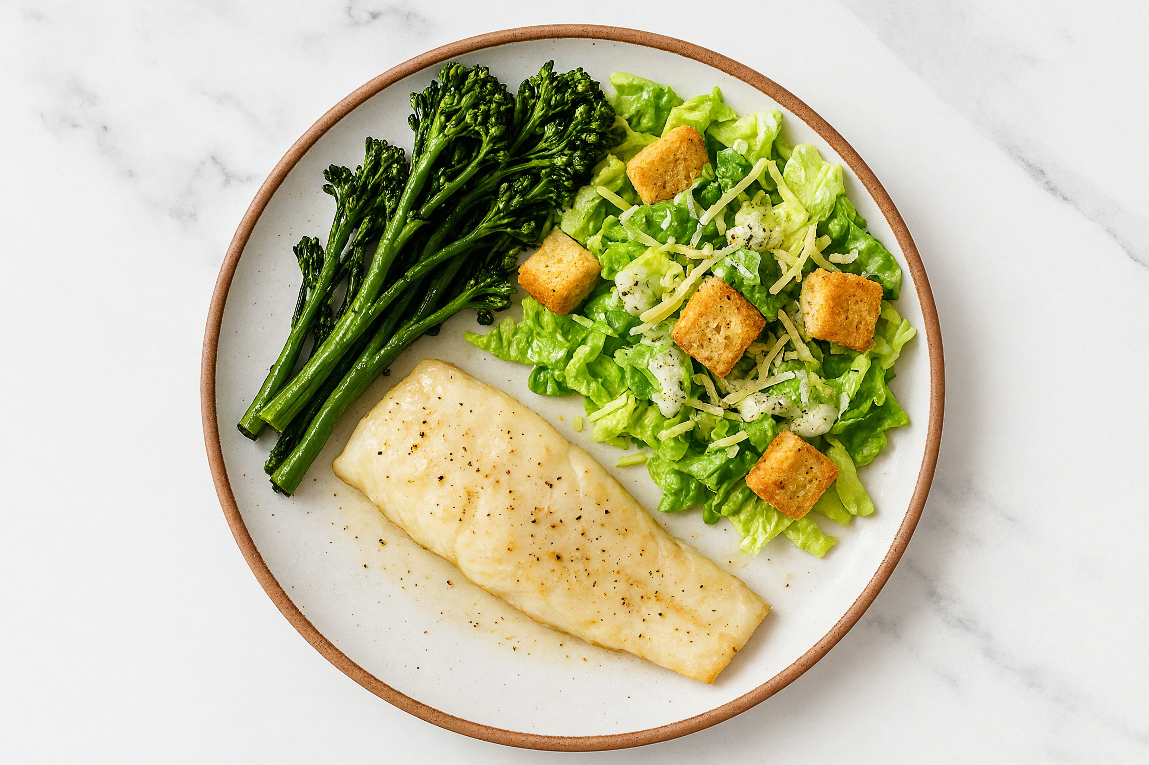 Oven-Baked Cod + Caesar Salad