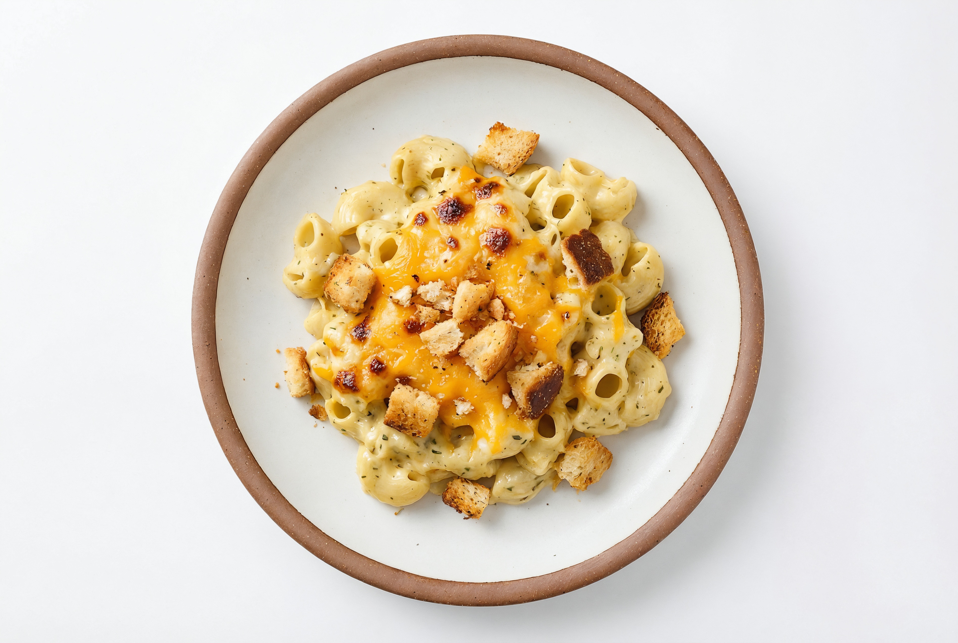 Mac 'n Cheese with Salt + Pepper Breadcrumbs with Shredded Sharp Cheddar Cheese