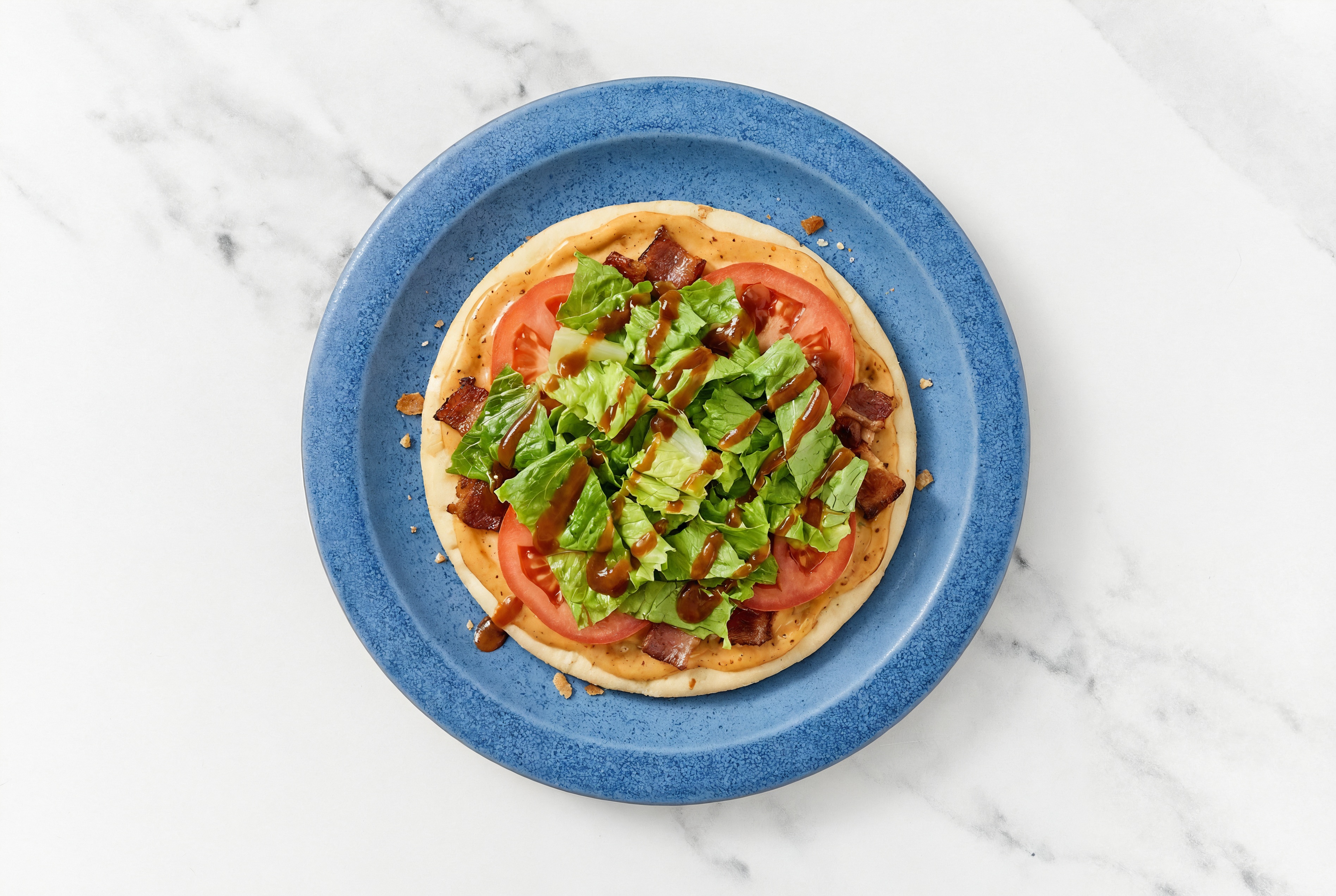 Herby BBQ BLT Flatbread with Maple Bourbon Pork Bacon