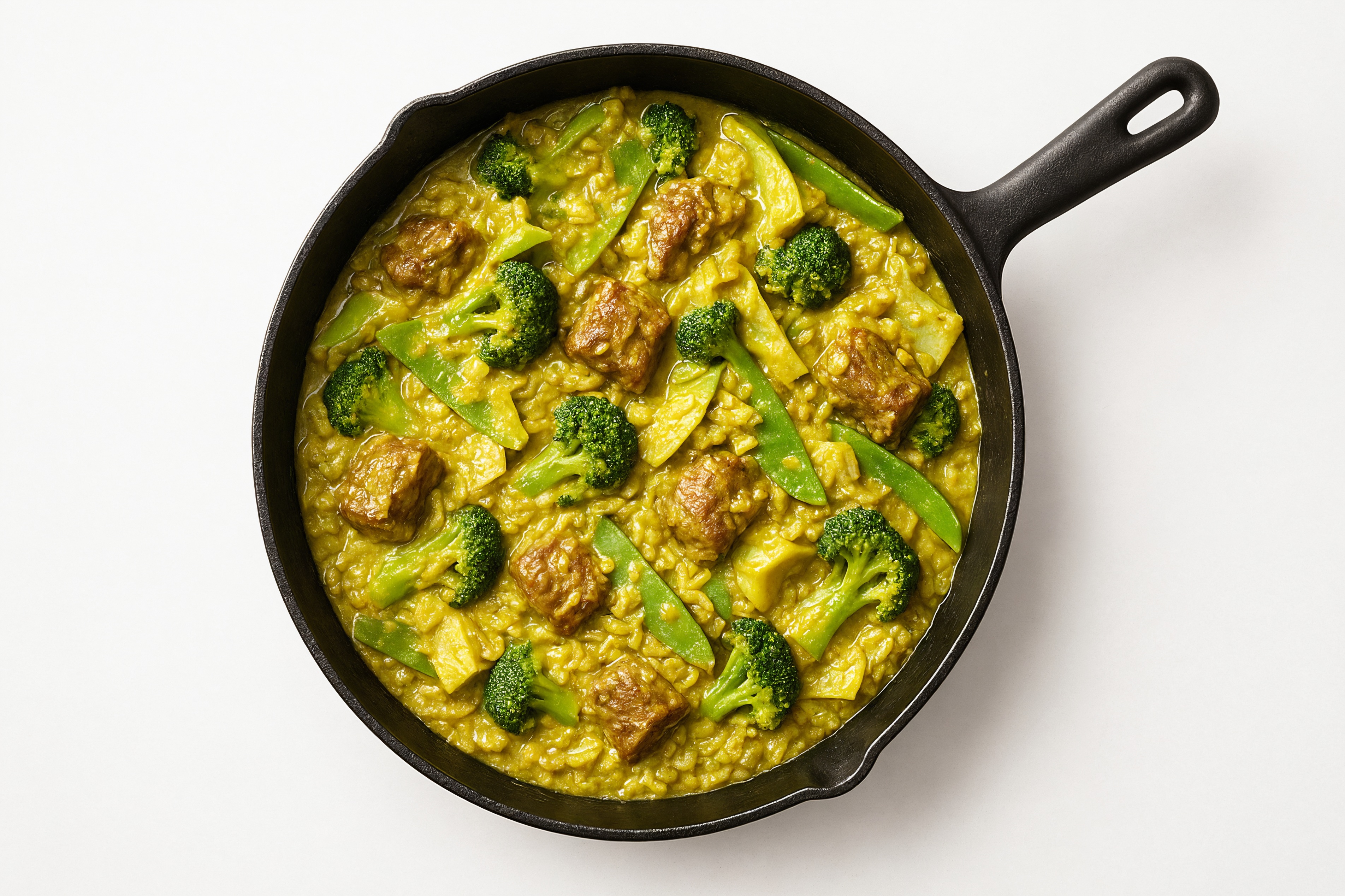 Curry Bok Choy + Lamb Stir-Fry with Long Grain White Rice