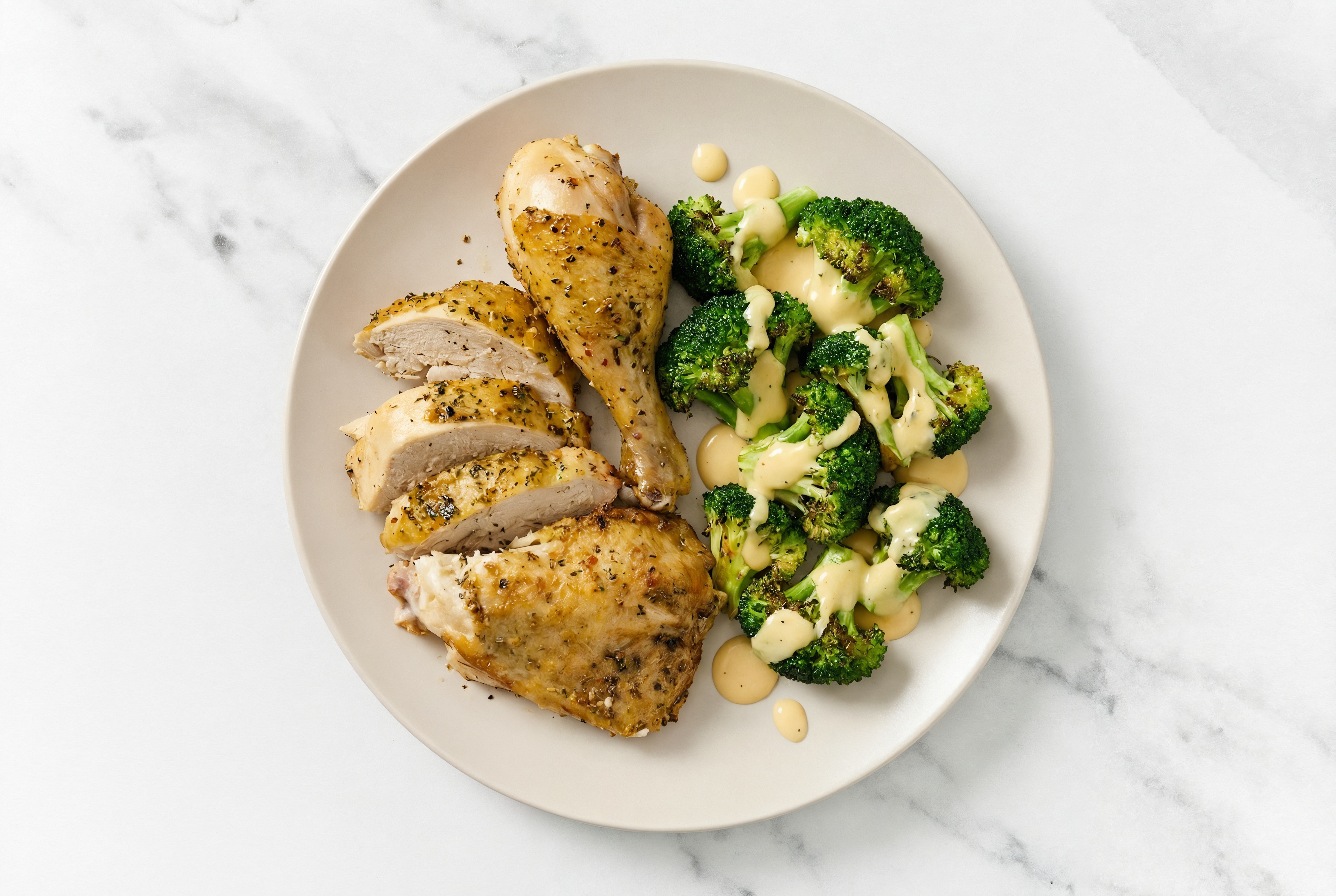 Lemon Pepper Chicken + Cheesy Broccoli Bunches