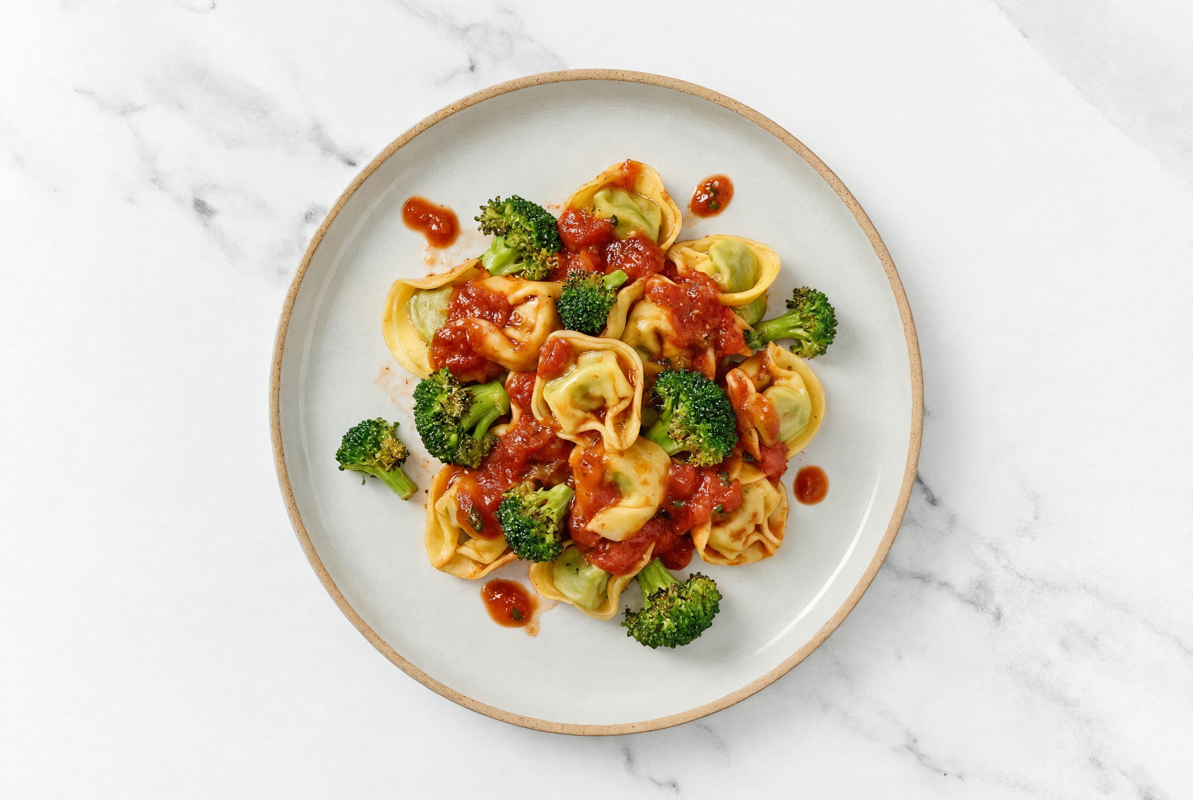 Red-Sauce Tortellini with Broccoli