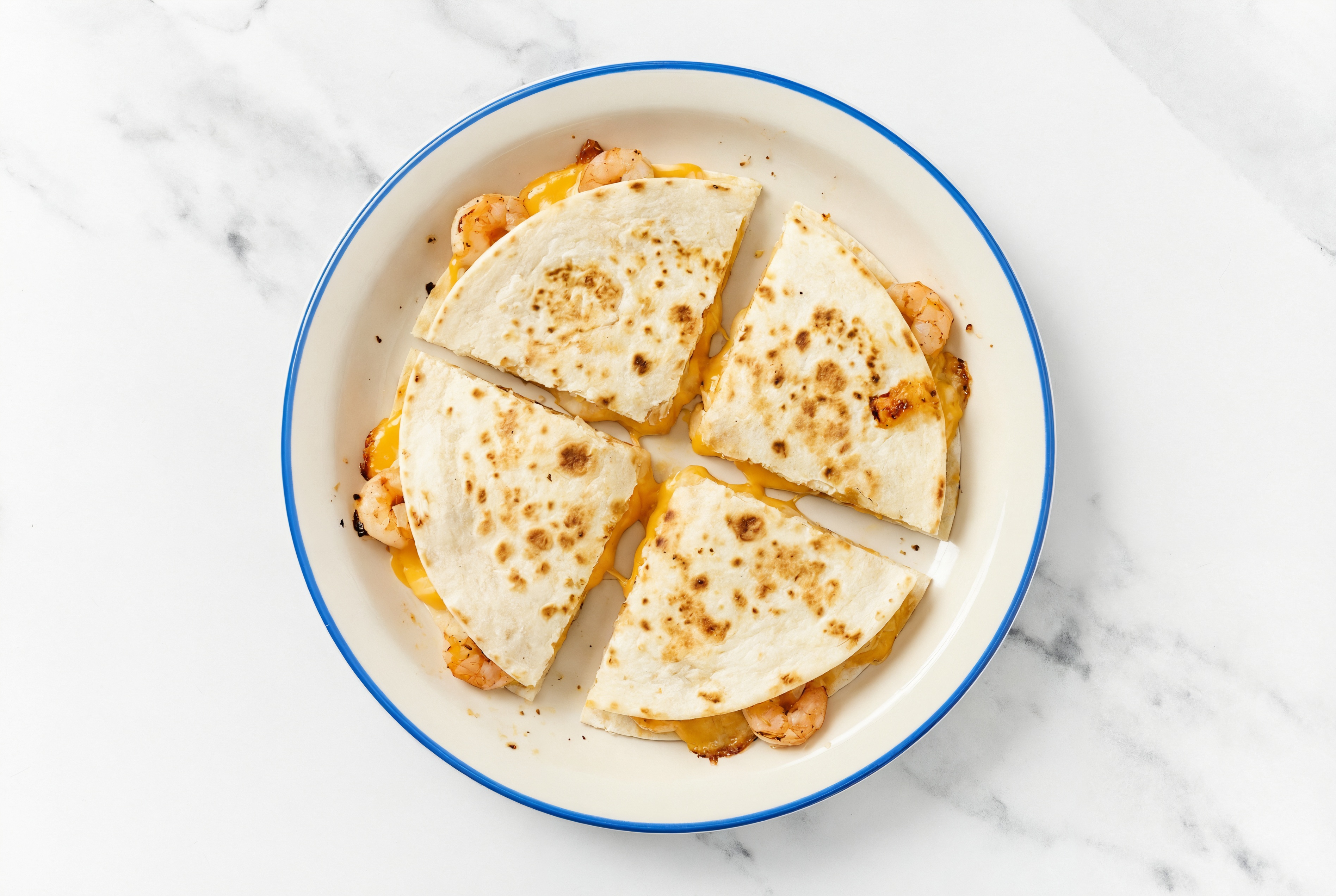Super Cheesy Shrimp Quesadillas