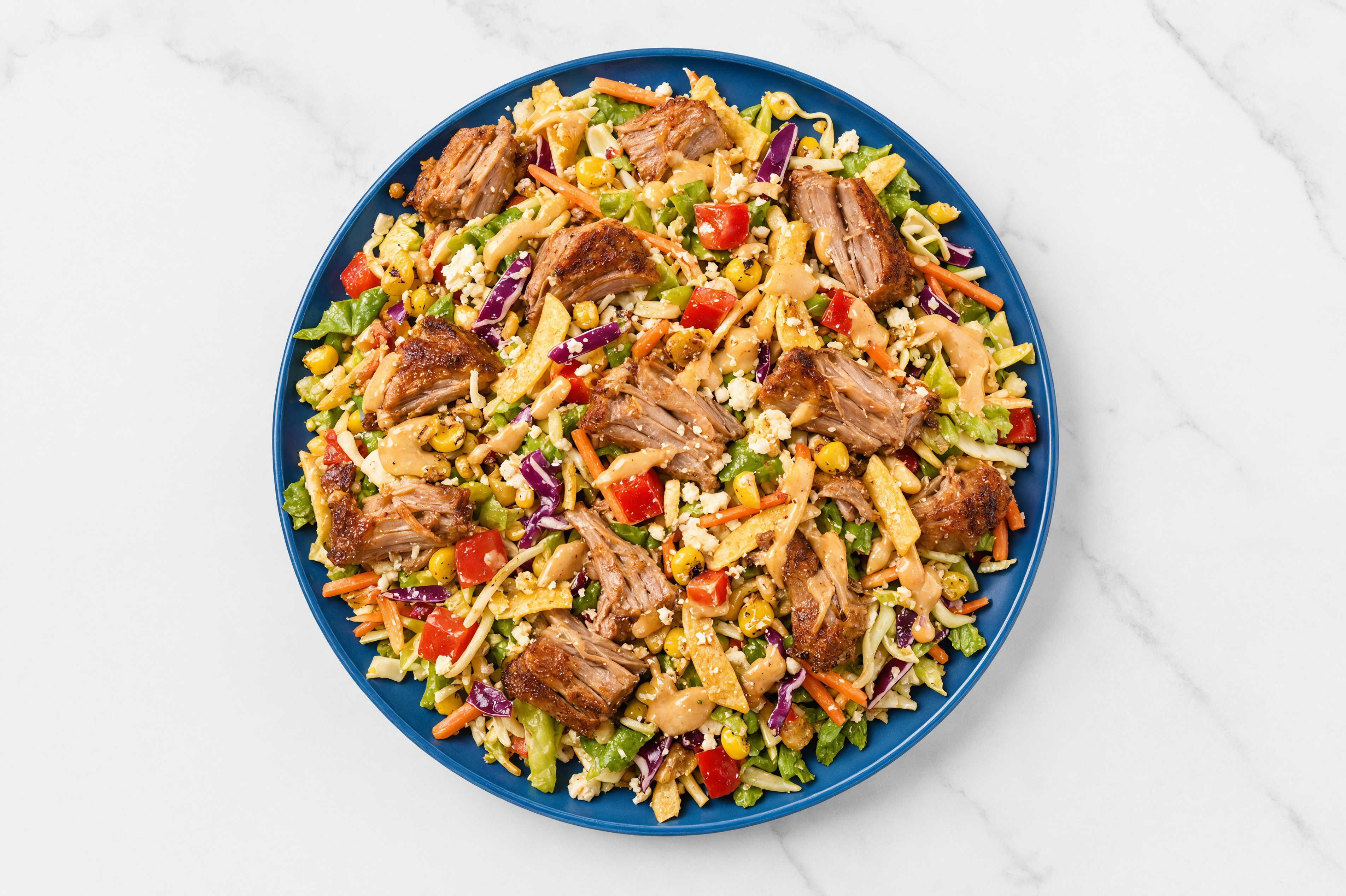 Street Corn Kalua Pork Salad with Red Bell Pepper