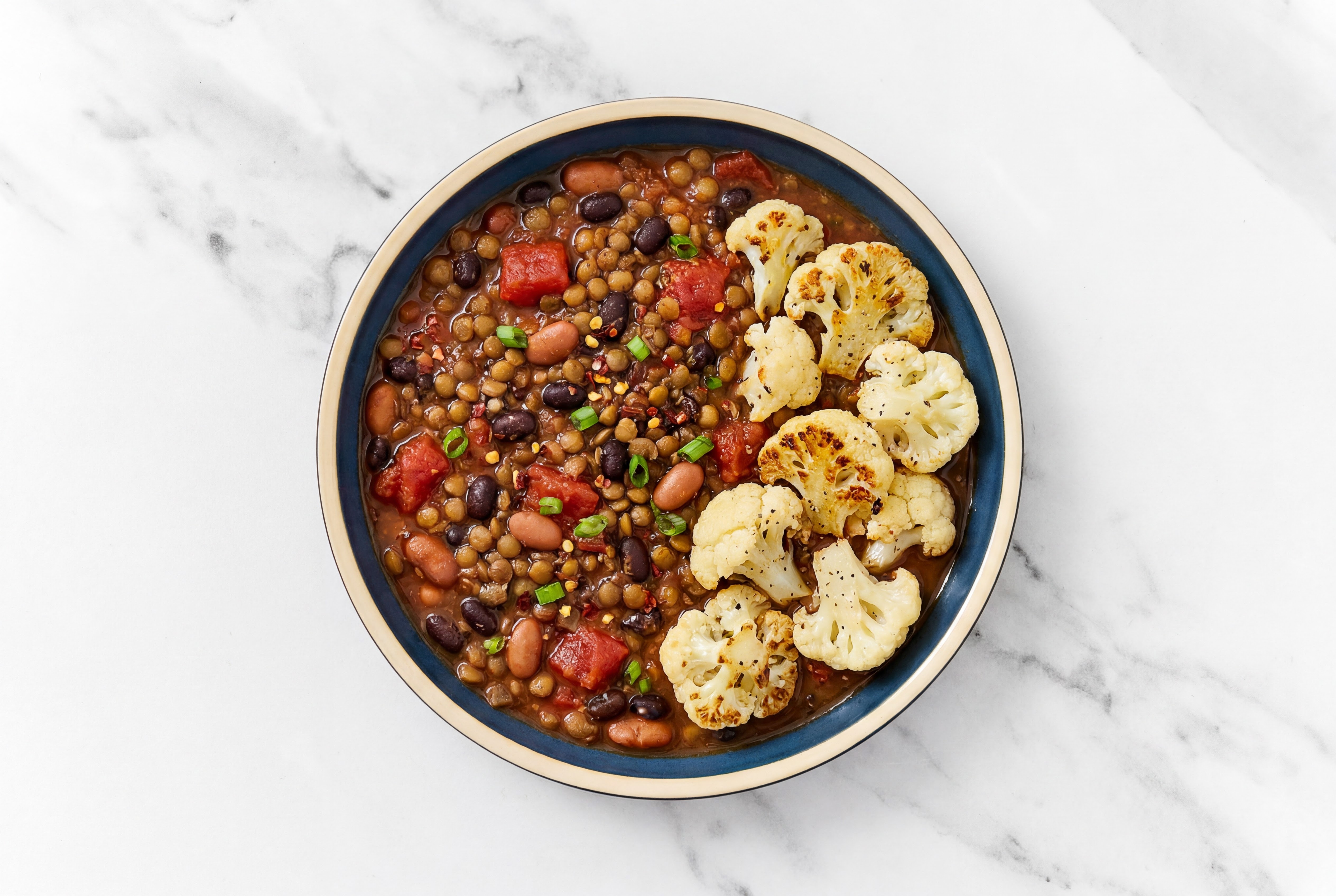 Homestyle Lentil Chili with Cauliflower
