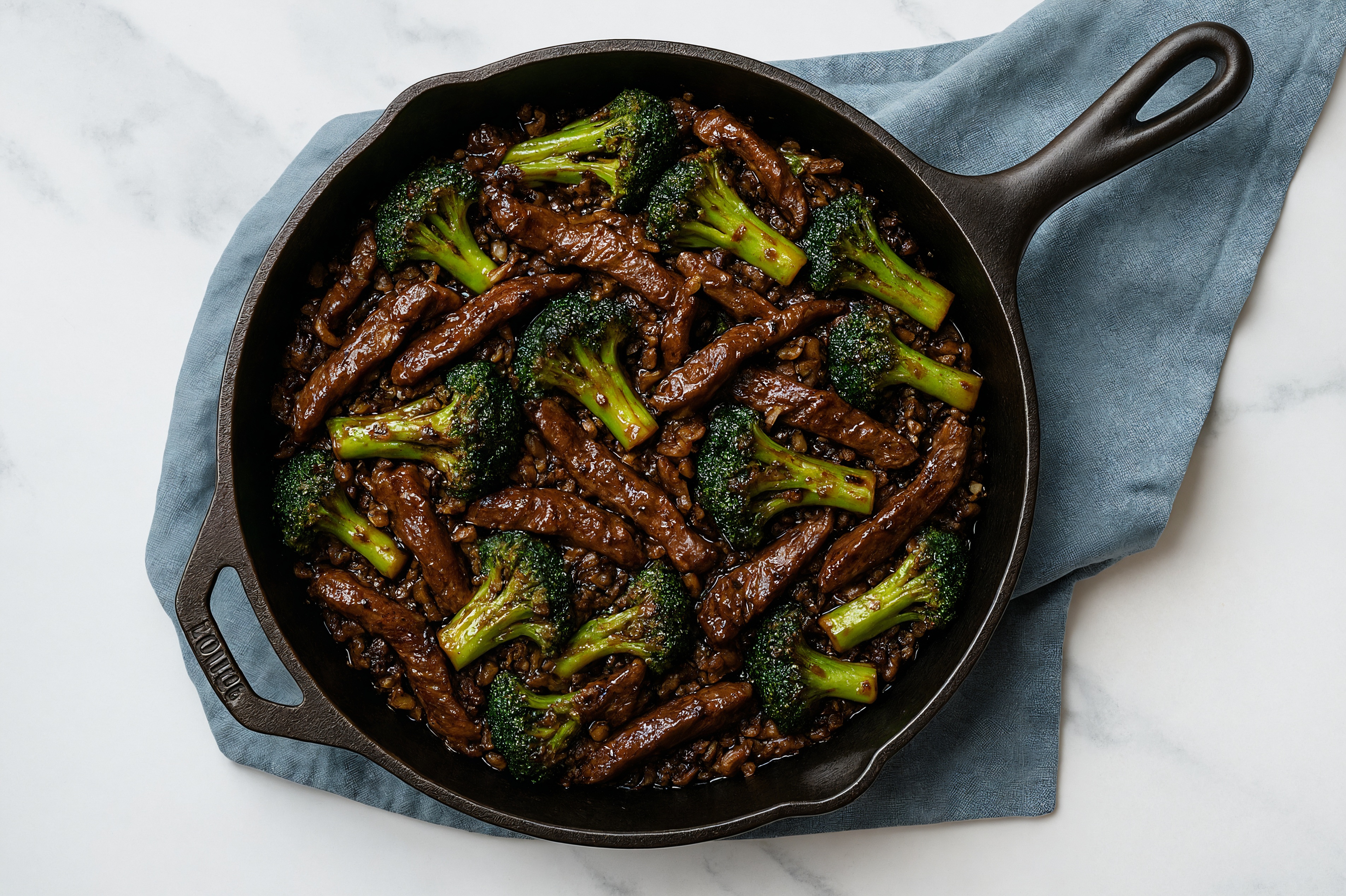 Tangy Pepper Beef Strip Stir-Fry with Broccoli over Quinoa