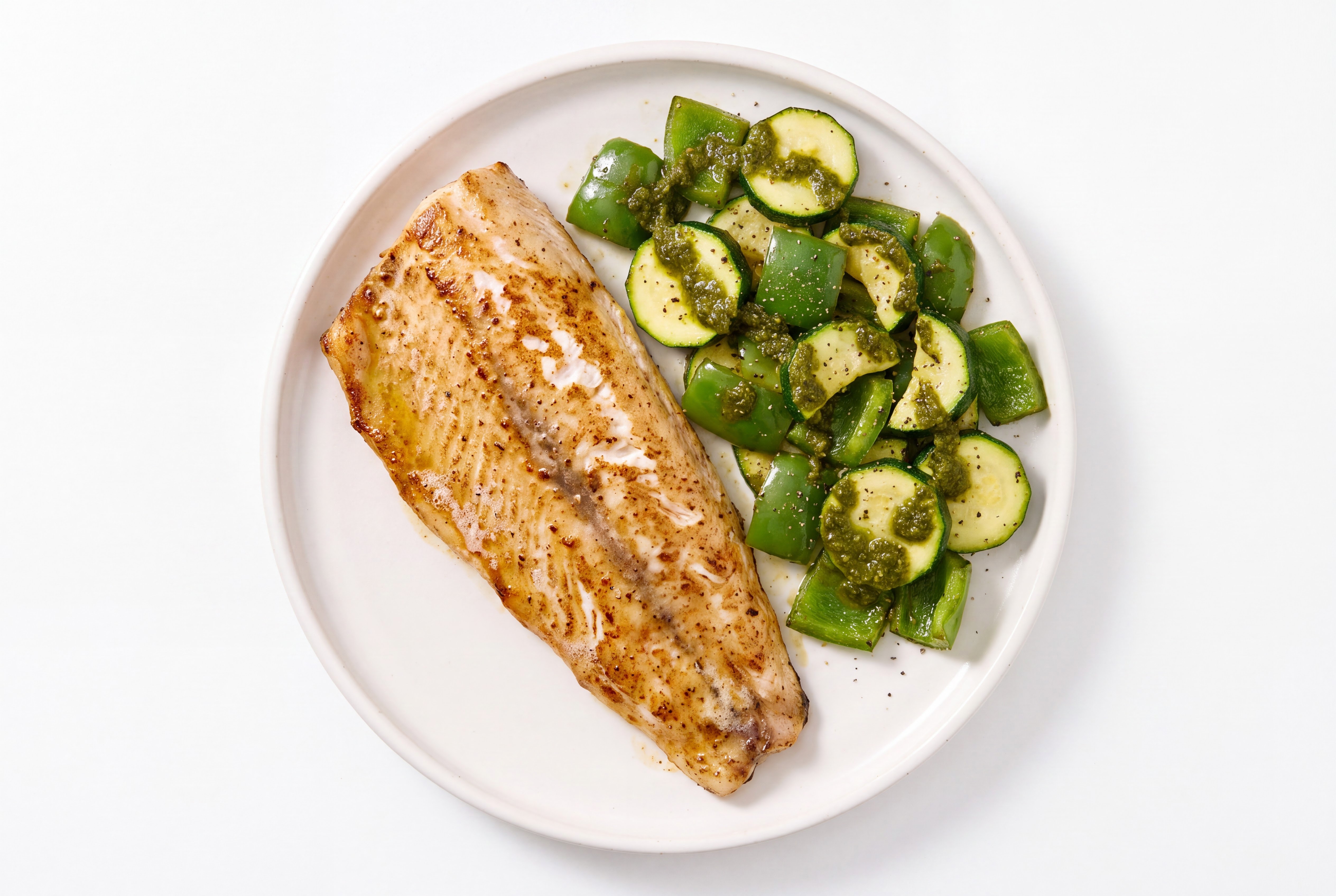 Taco Trout with Zhoug Summer Veggies