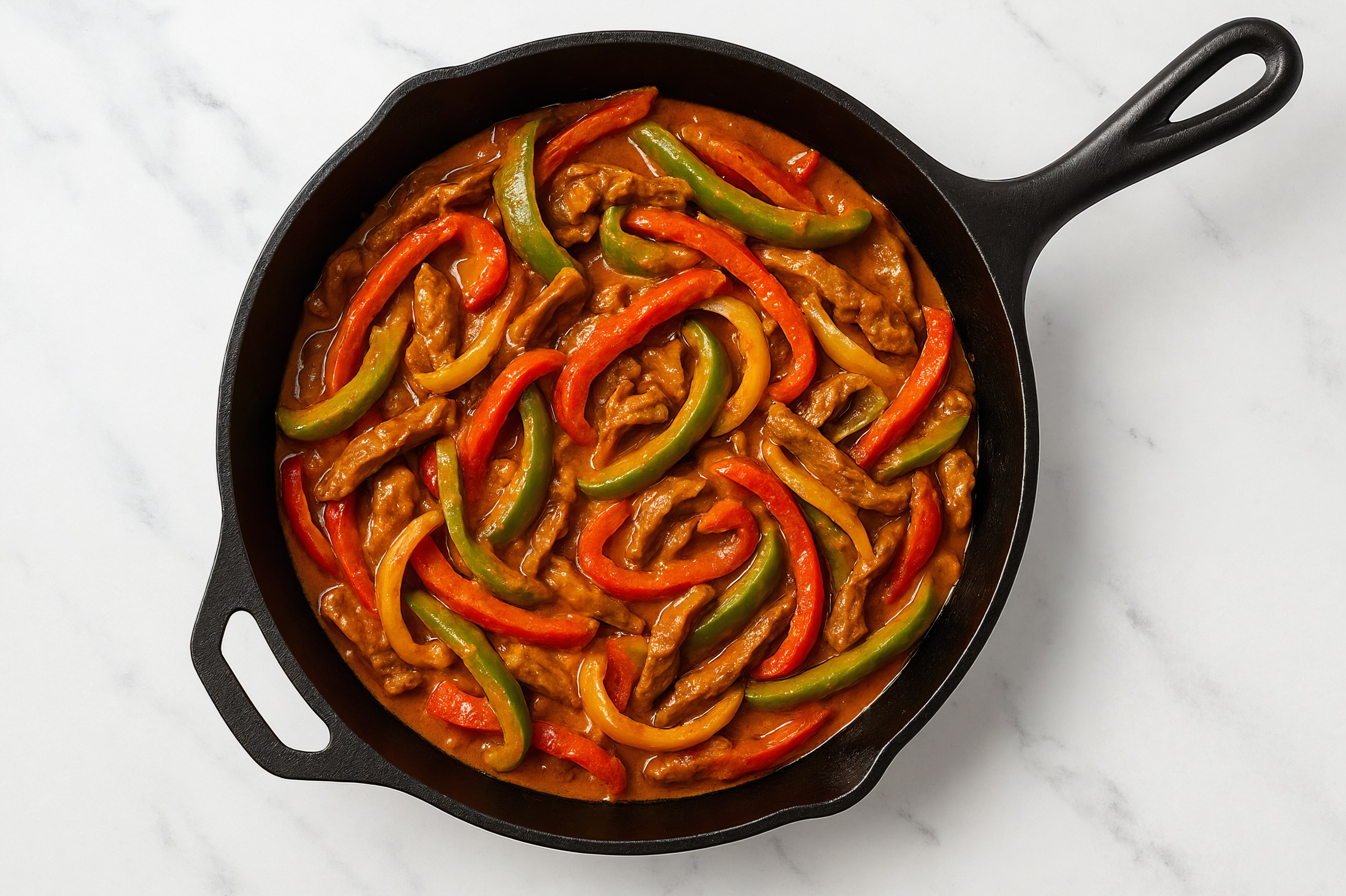 Tikka Masala Beef Strip Stir-Fry with Bell Peppers