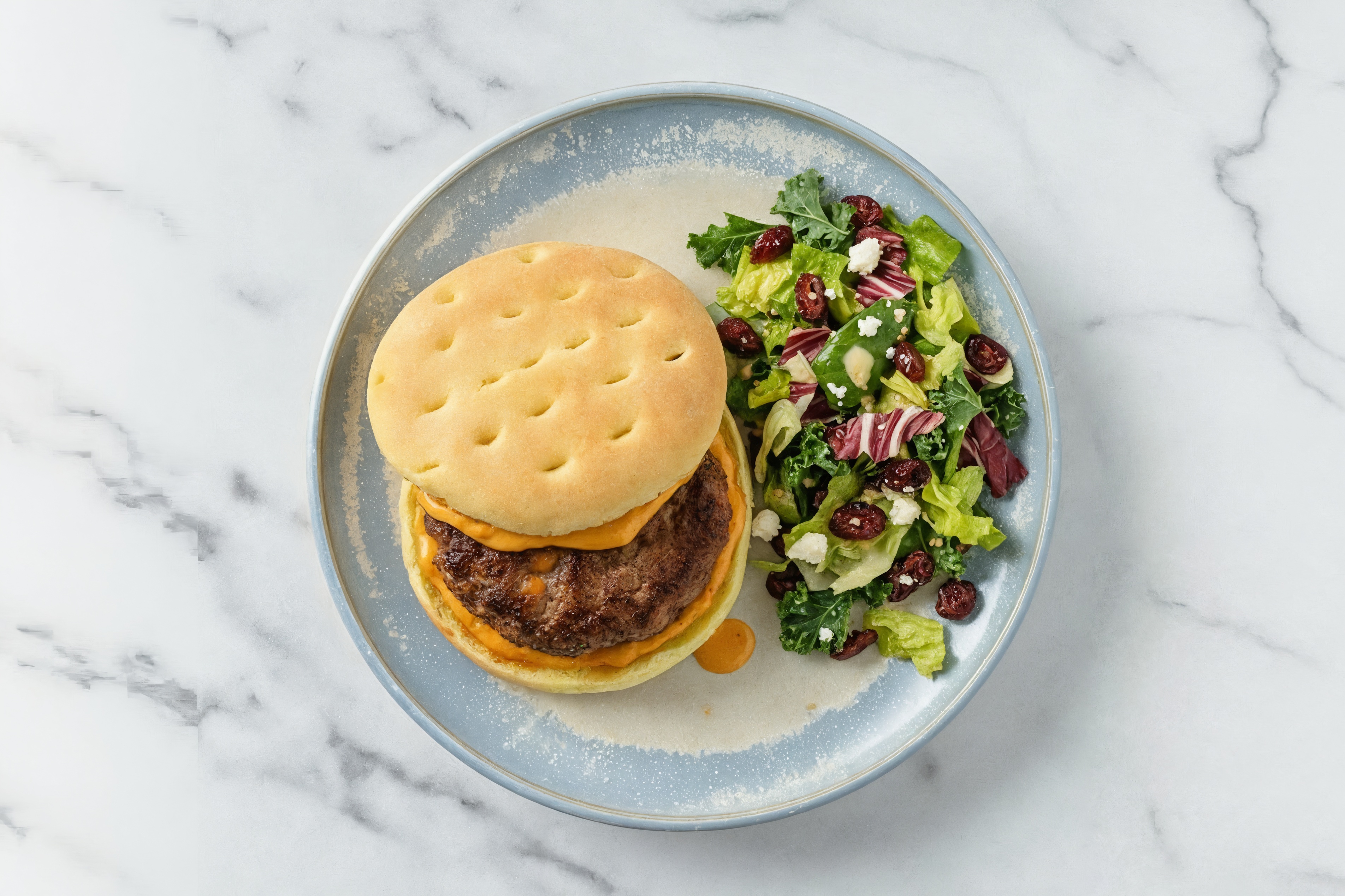 Special Bacon + Cheddar Burger with Chopped Salad
