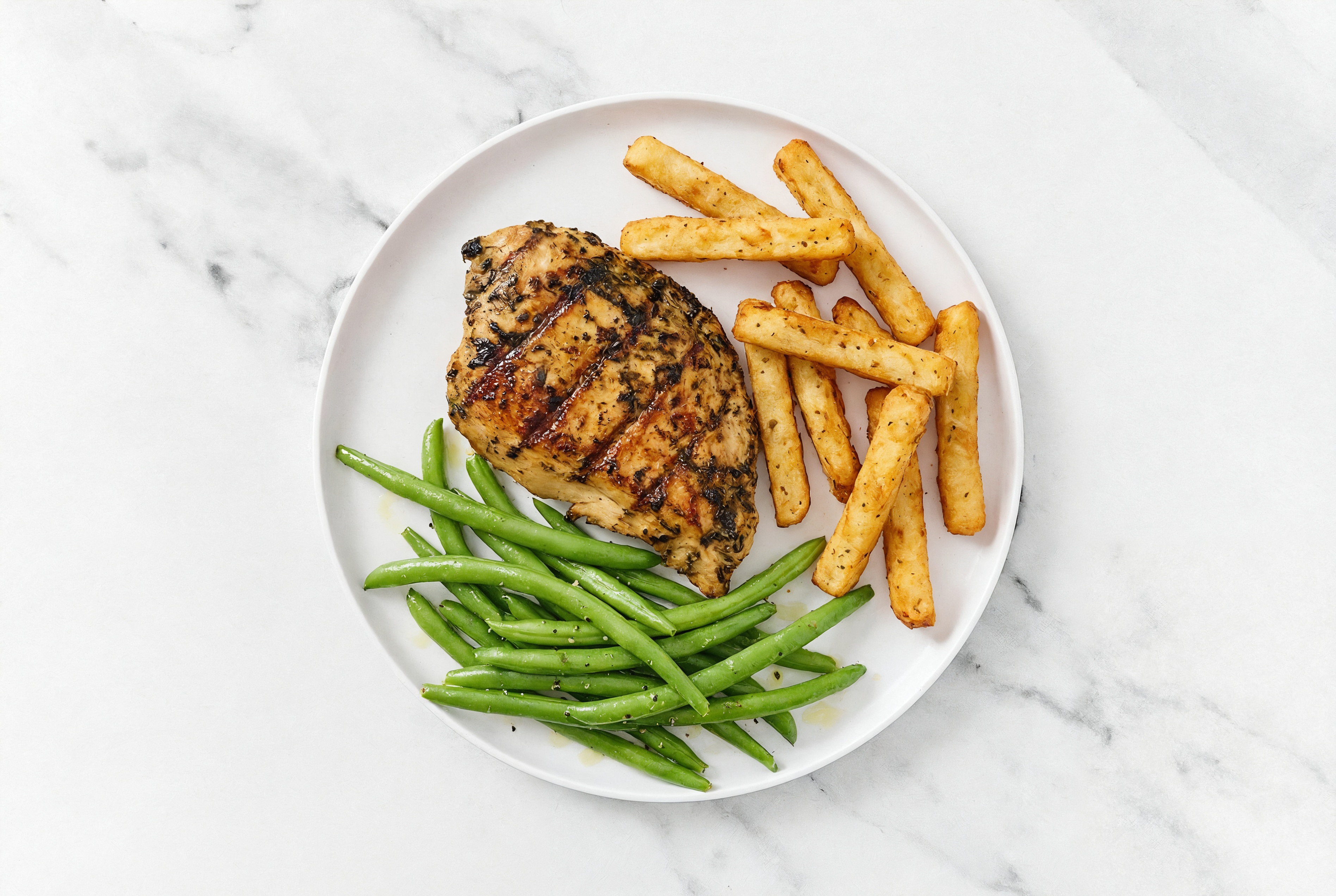 Chicken Mediterranean Grilled Breast + Beans with Veggie Super Fries