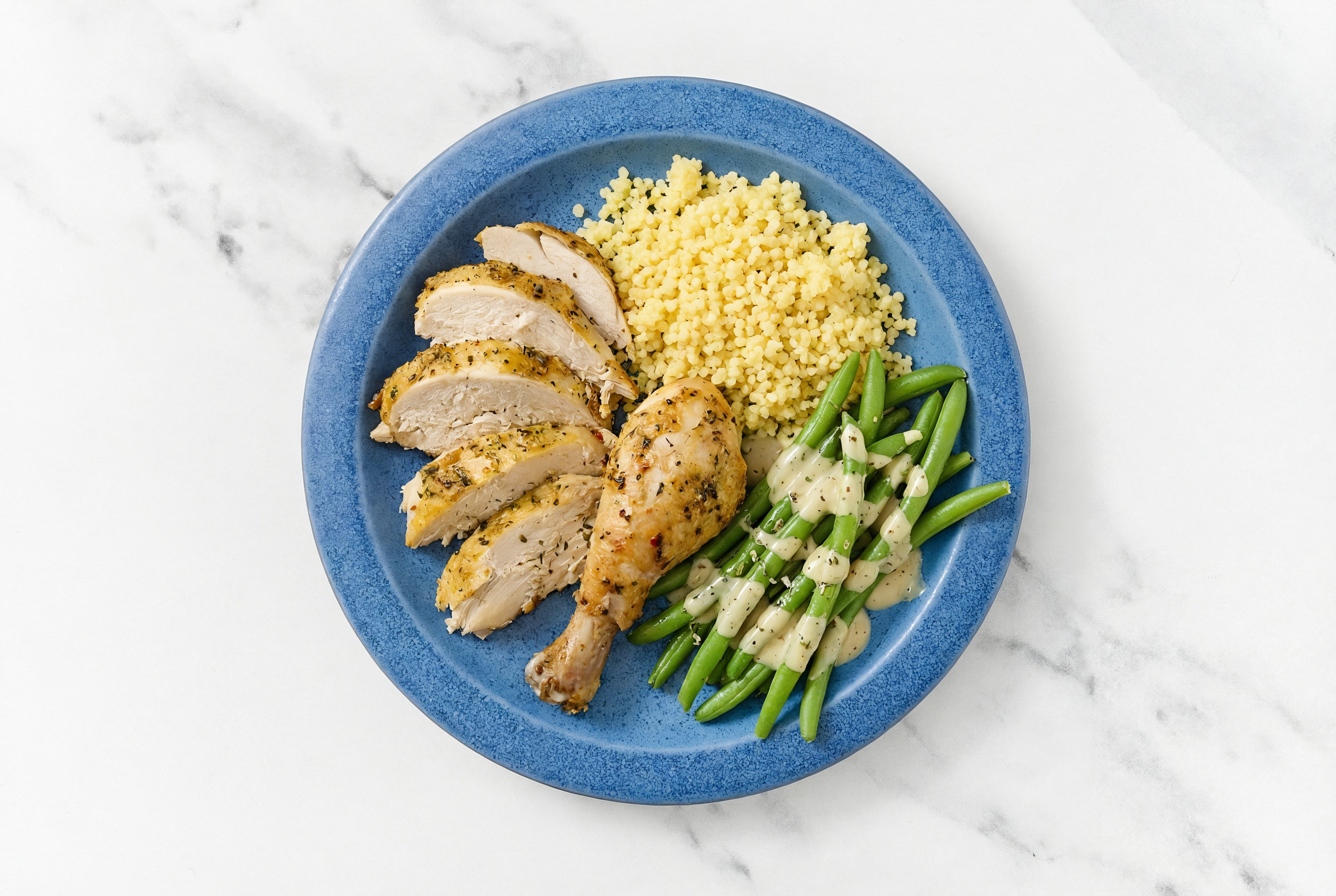 Lemon Chicken with Green Beans + Couscous