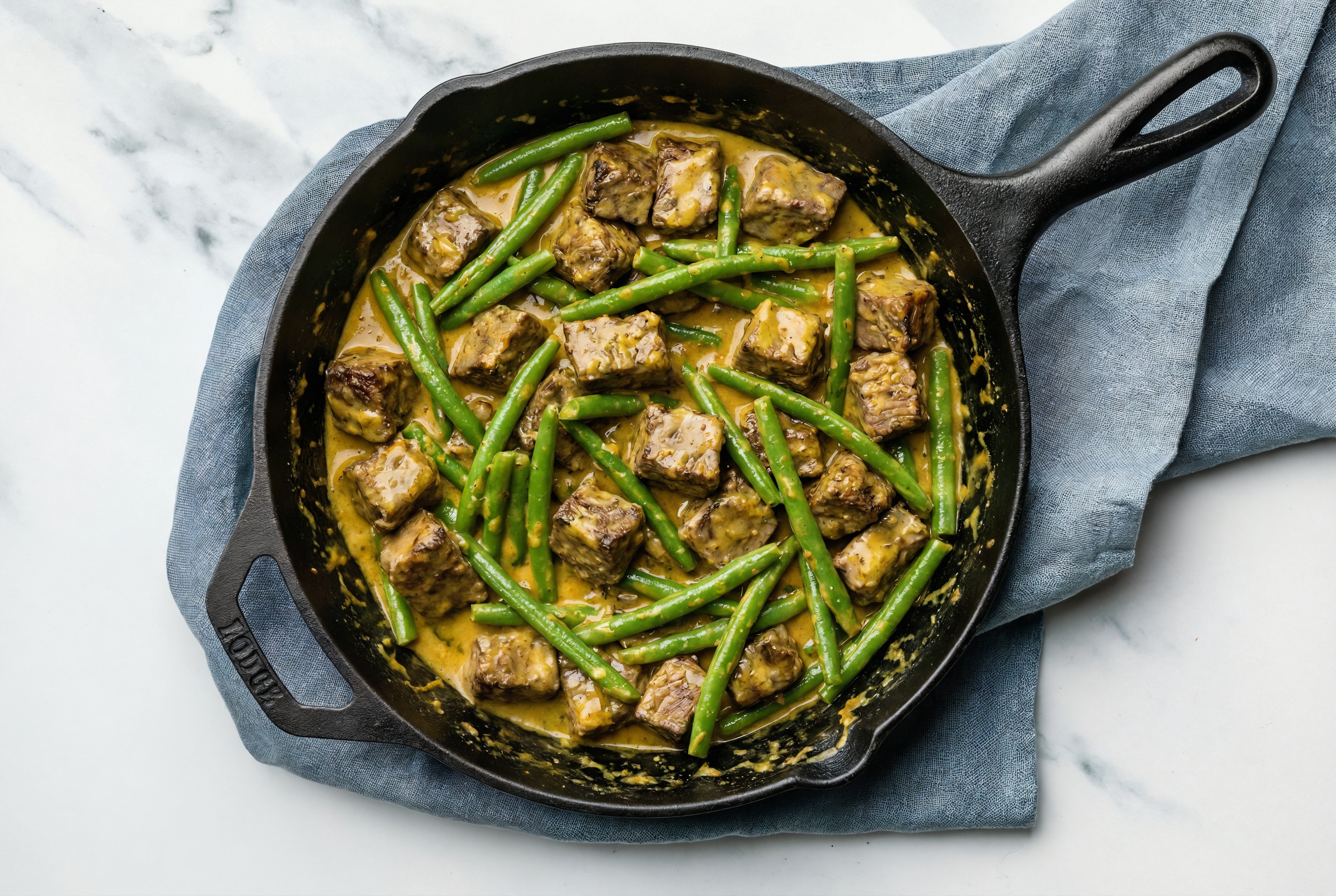 Coconut Curry Short Rib Stir-Fry with Green Beans