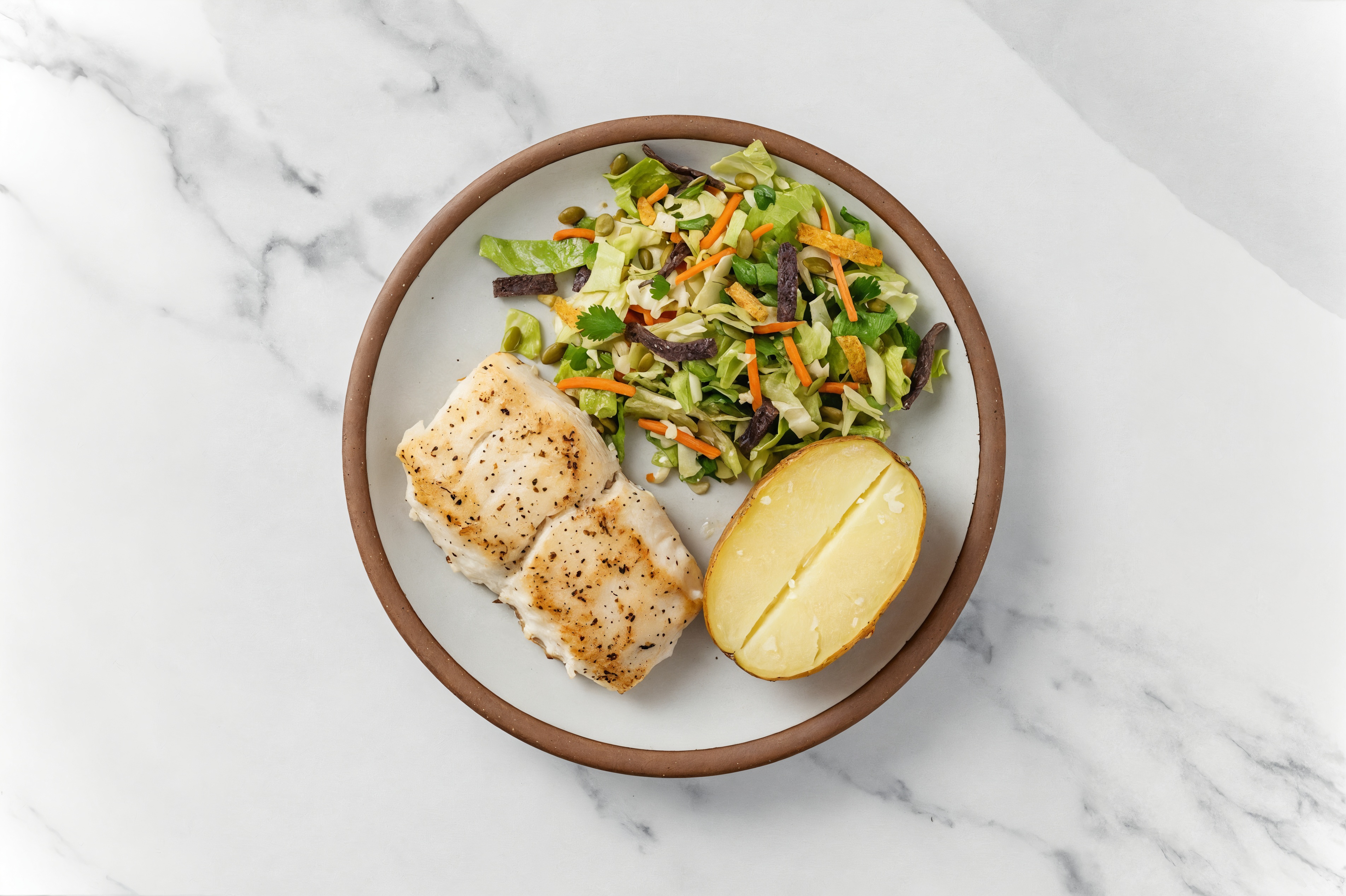 Oven Roasted Halibut + Southwest Chopped Salad