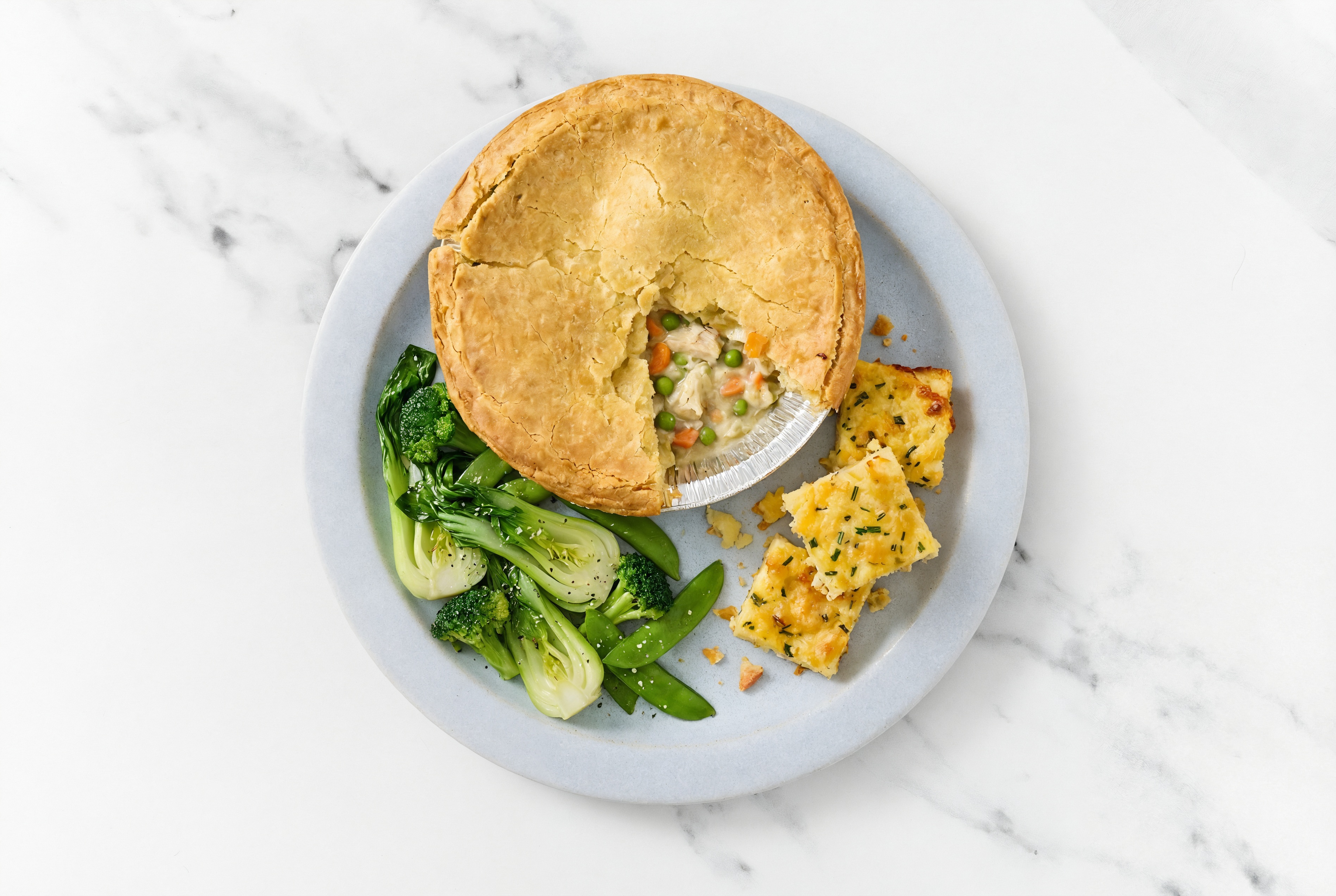 Chicken Pot Pie with Bok Choy & Potato Bake