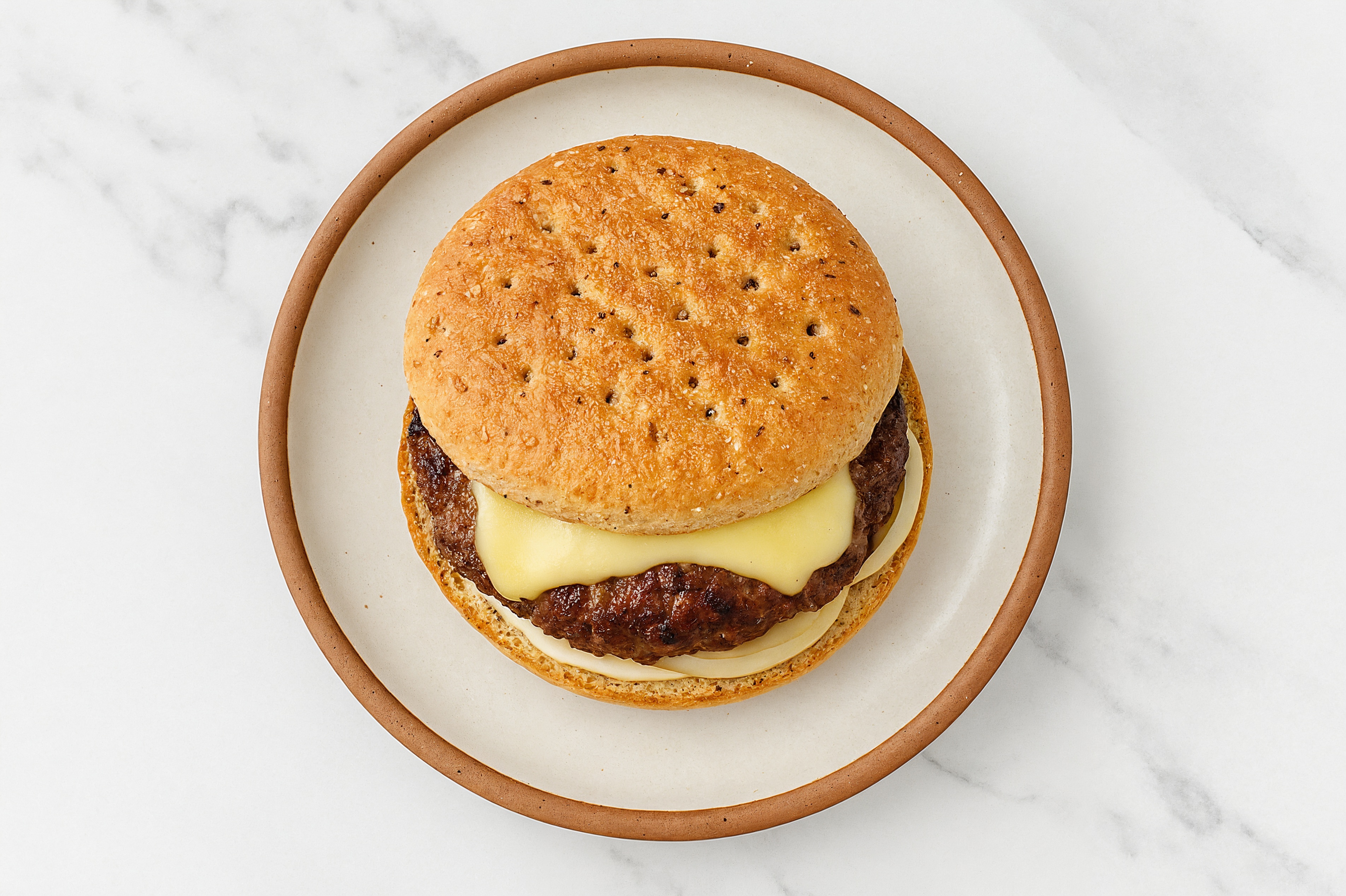 Bison Burger with Vegan Garlic Sauce + Havarti