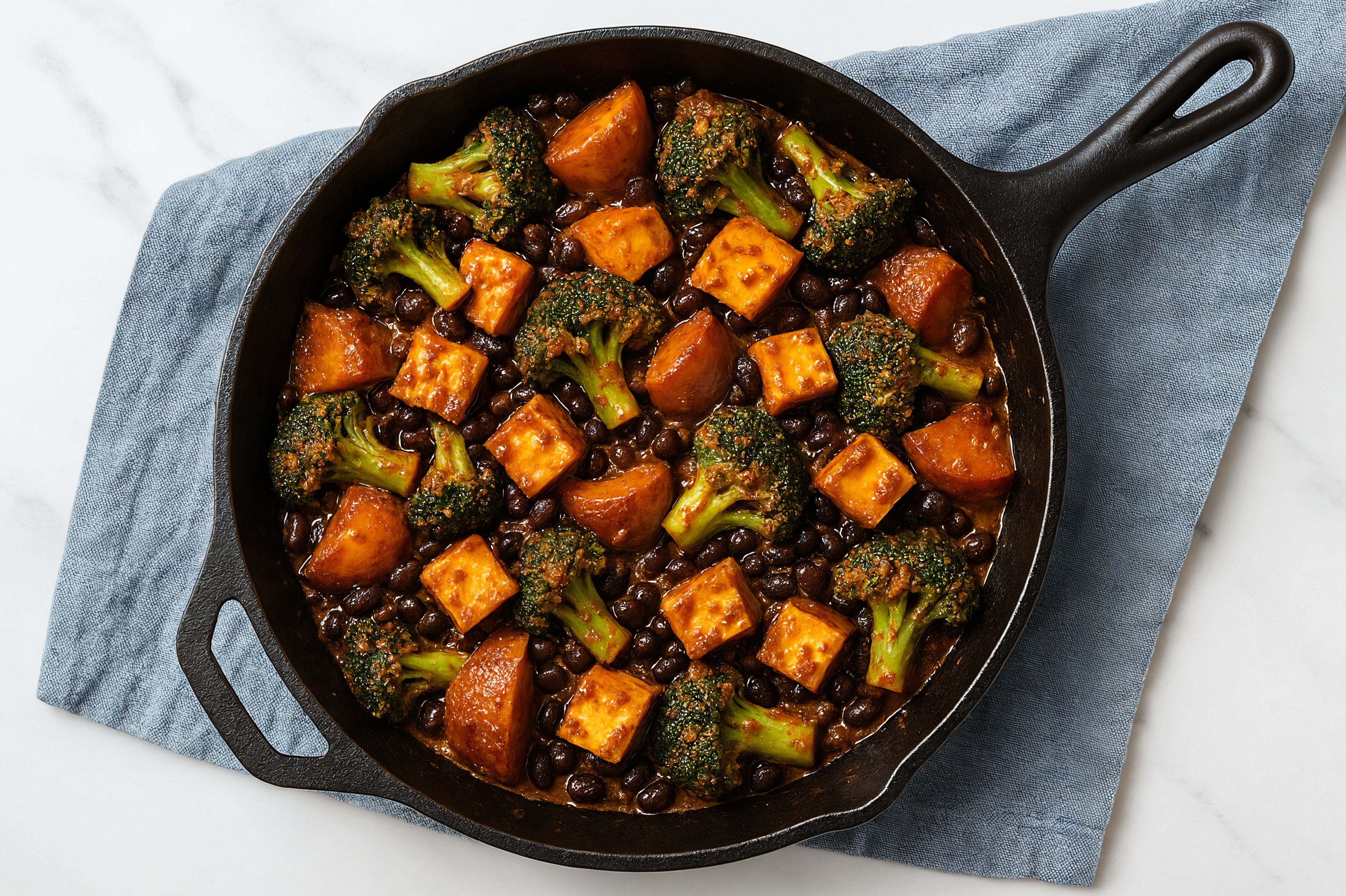 Paneer + Black Bean Vindaloo with Broccoli + Poatoes
