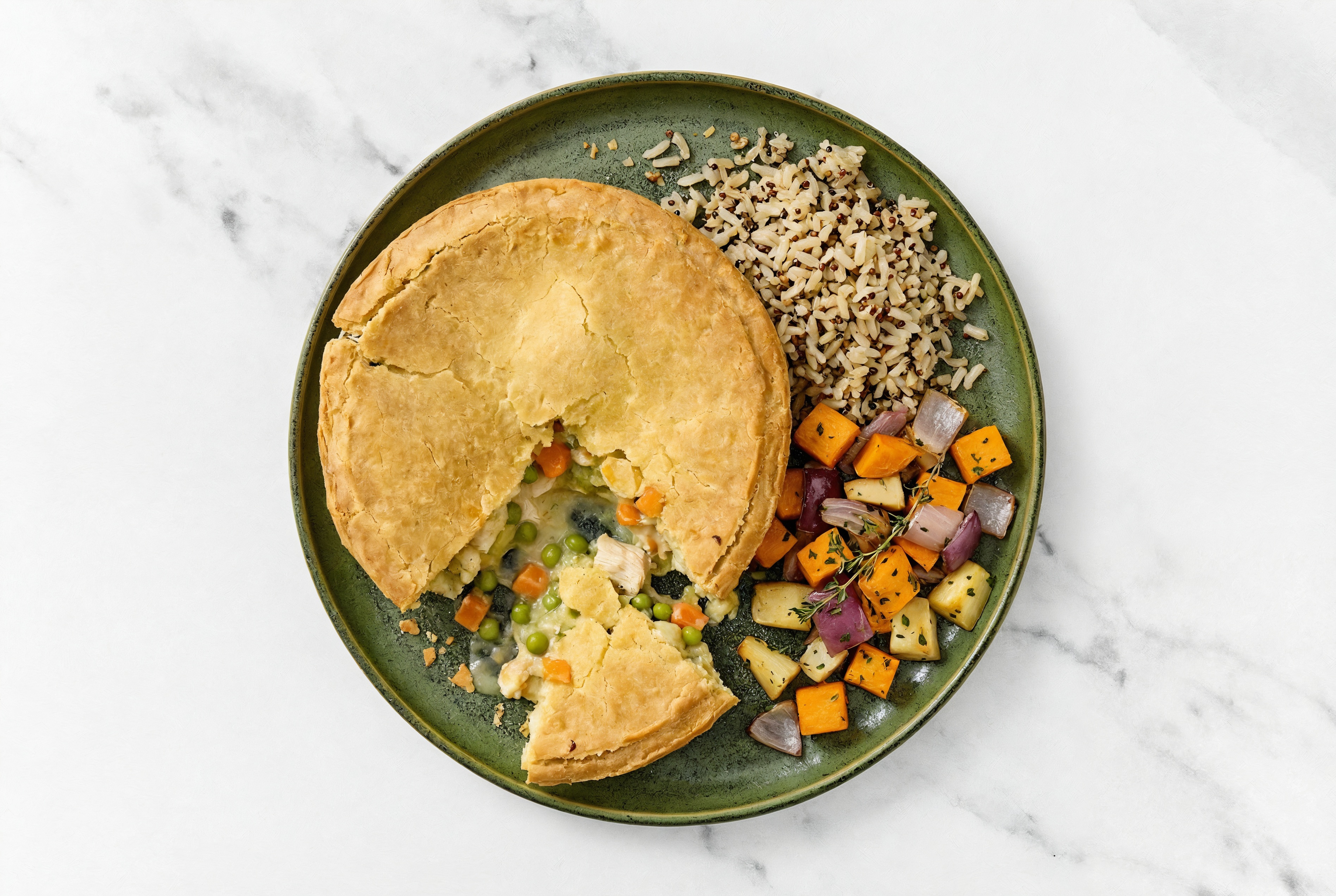 Chicken Pot Pie with Roasting Veggies & Quinoa Blend