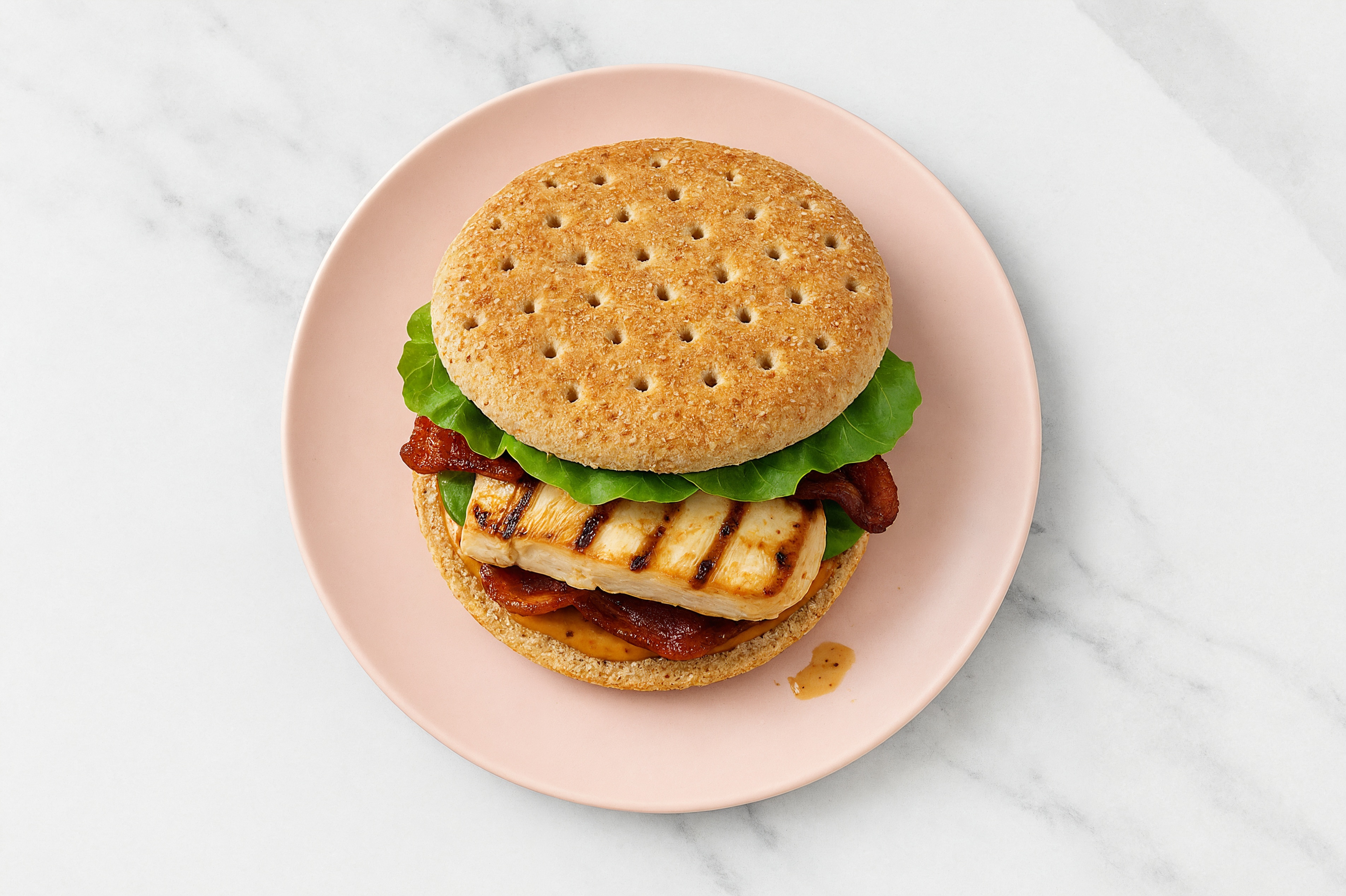 Chicken + MyBacon on Multigrain with Smoky BBQ Garlic Sauce