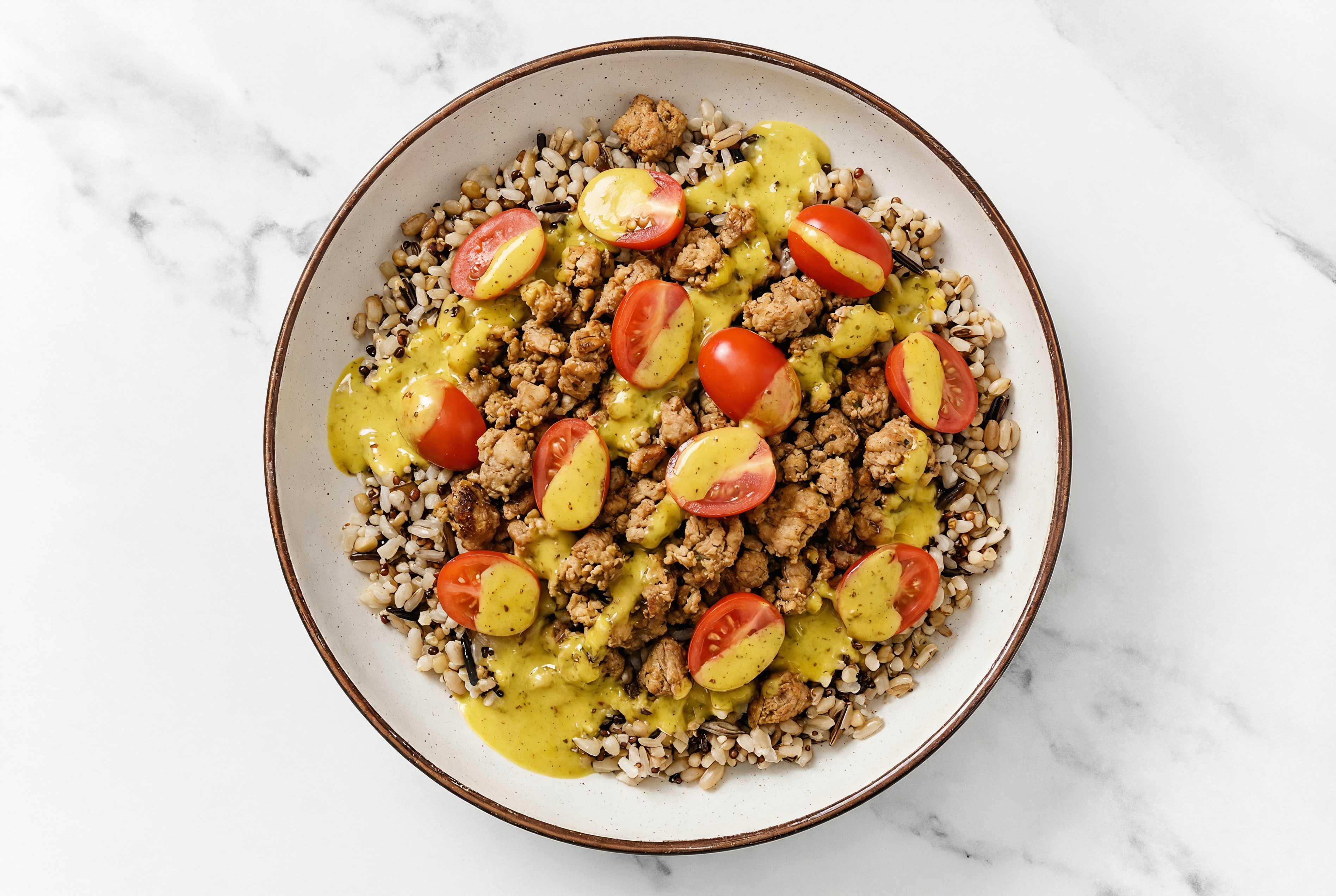 Ground Turkey & Tomato Grain Bowl with Coconut Curry