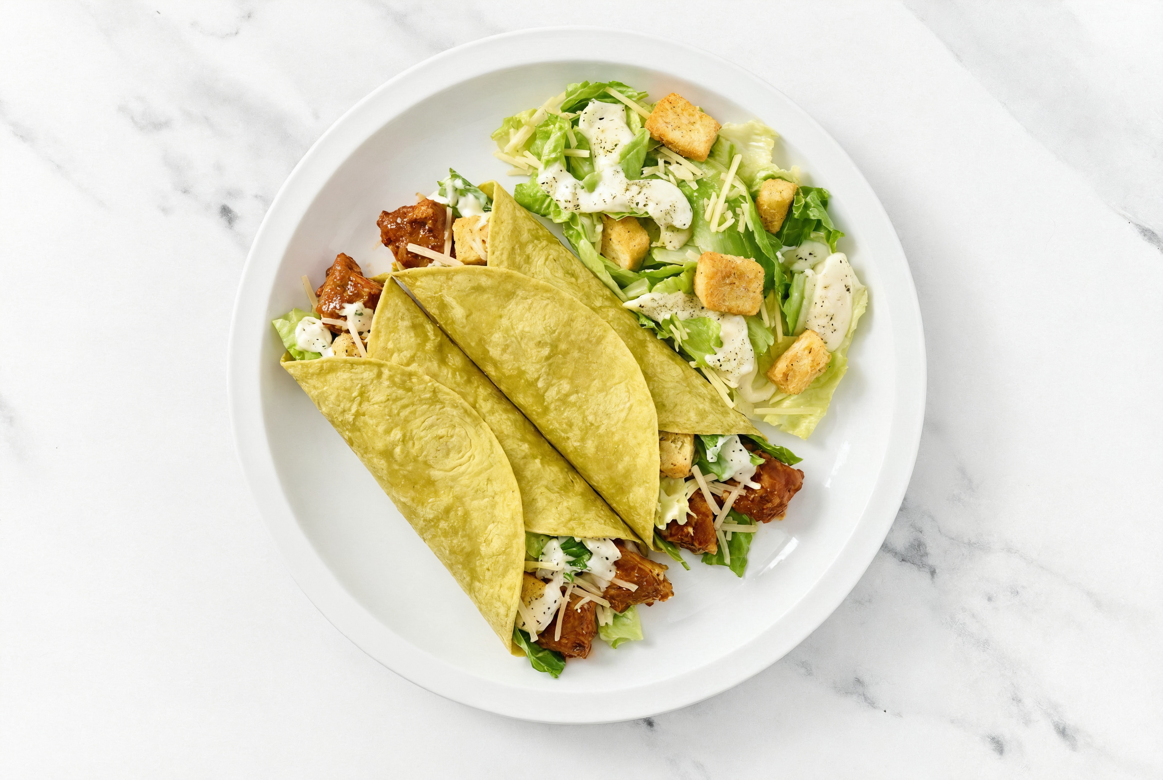 Tandoori Chicken Caesar Salad Wrap with Spinach Tortilla