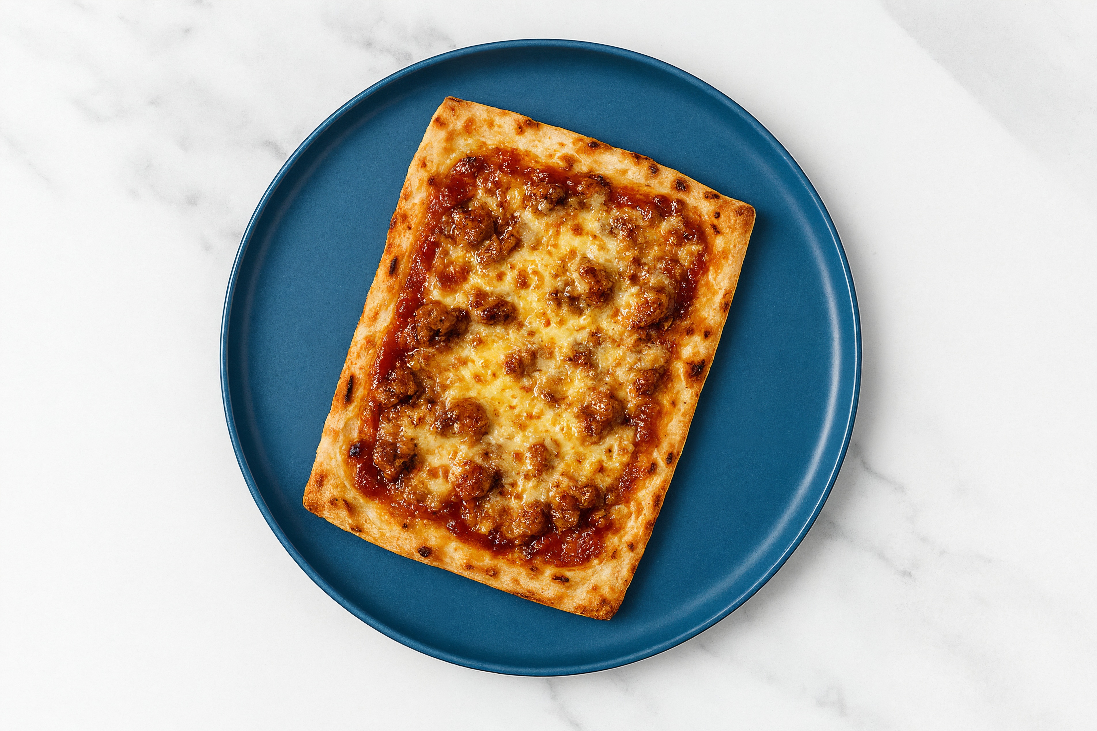 BBQ Pork Sausage Pizza with Grated Parmesan Cheese