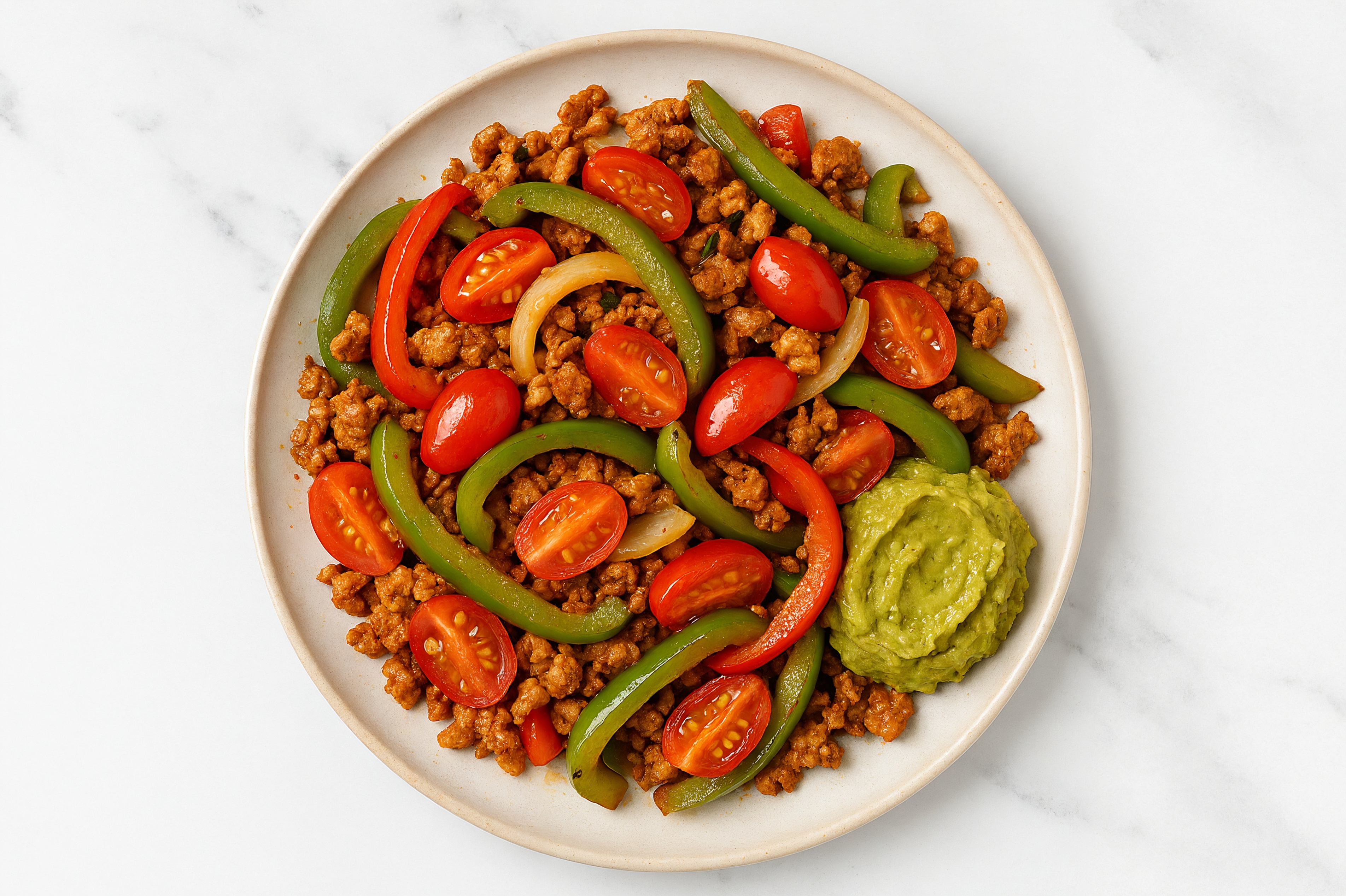 Fajita Chicken + Guac Veggie Bowl