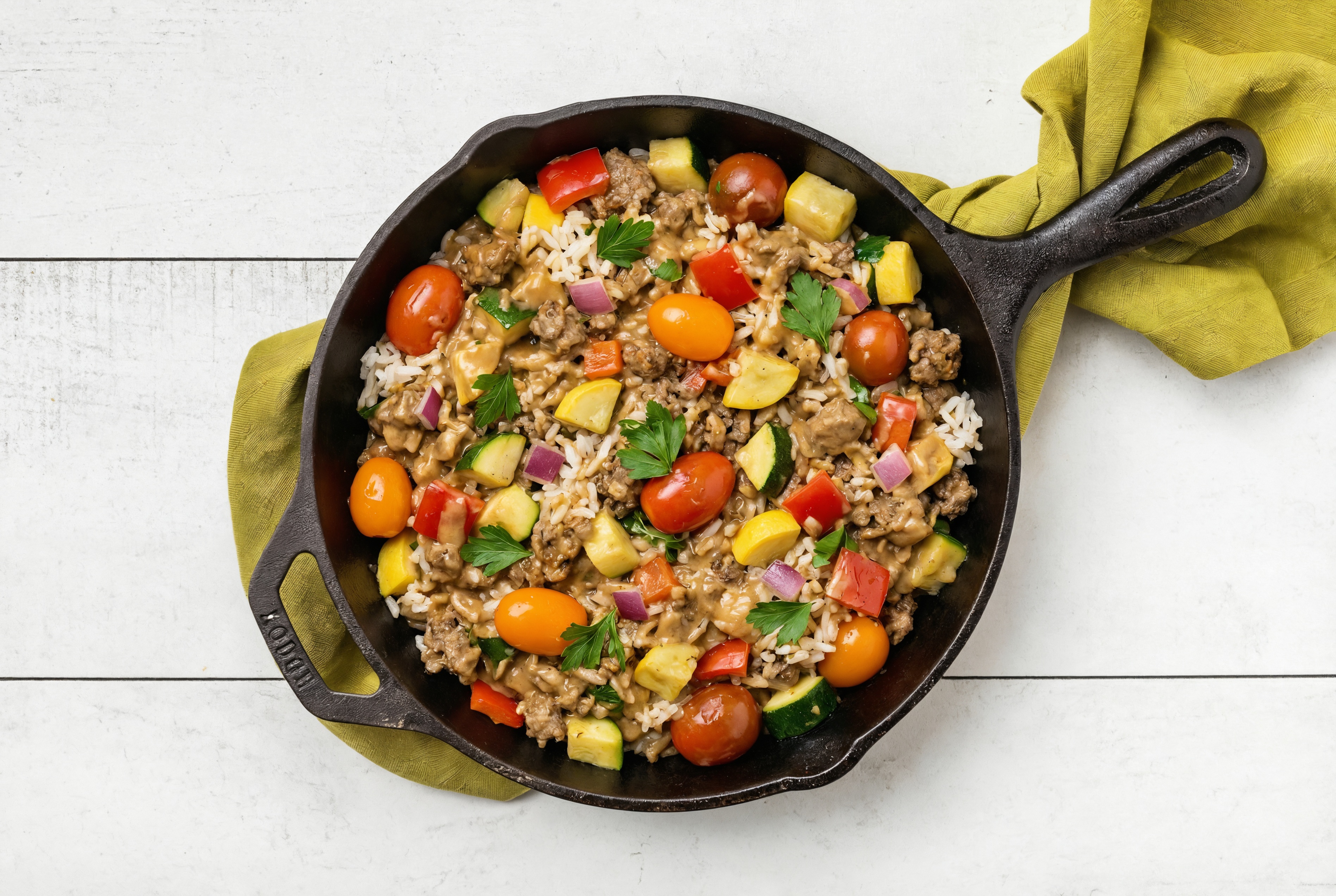 Thai Peanut Squash + Ground Italian-Style Beef Stir-Fry