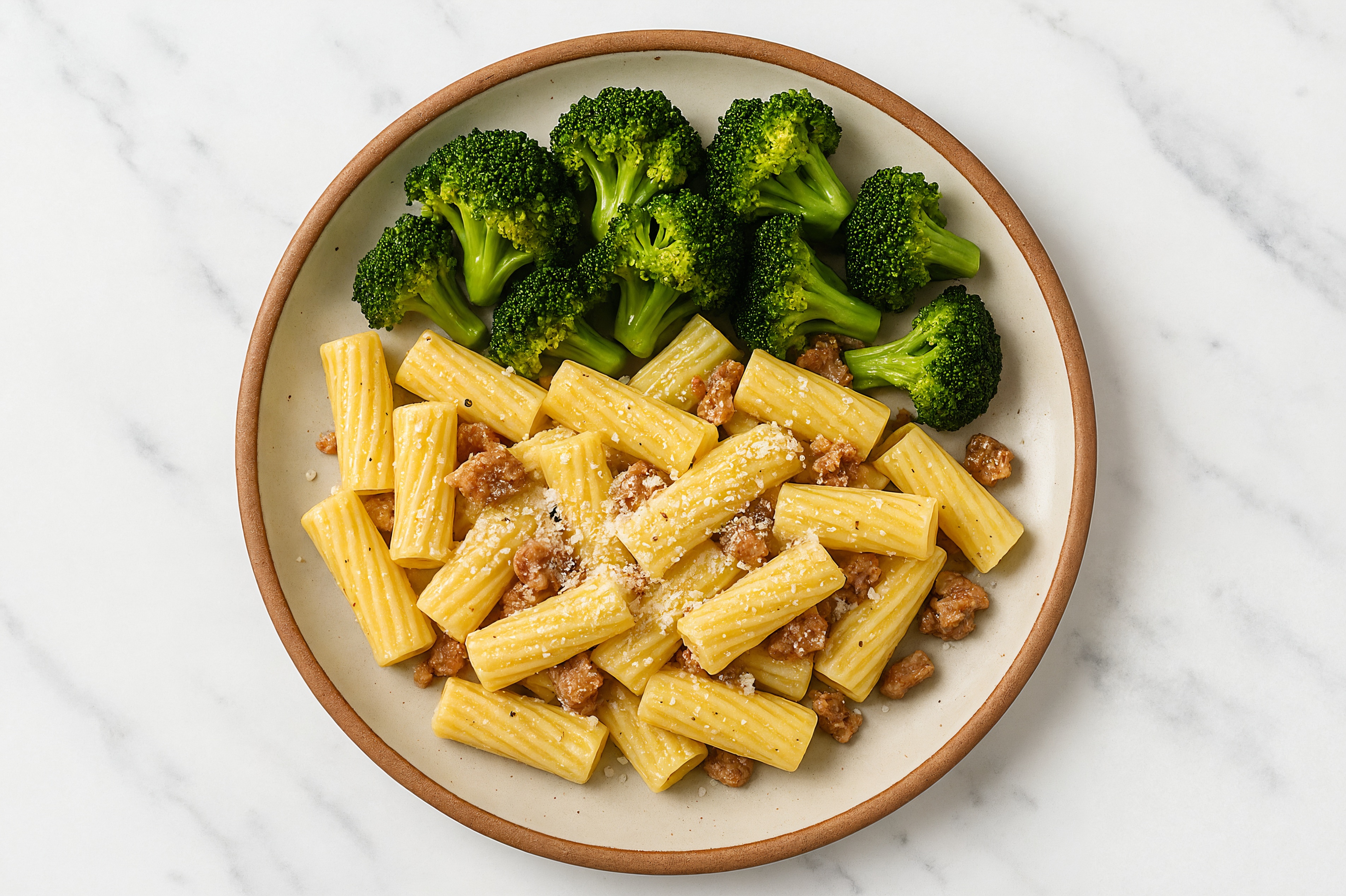 Lemony Italian Sausage + Organic Broccoli Rigatoni Pasta