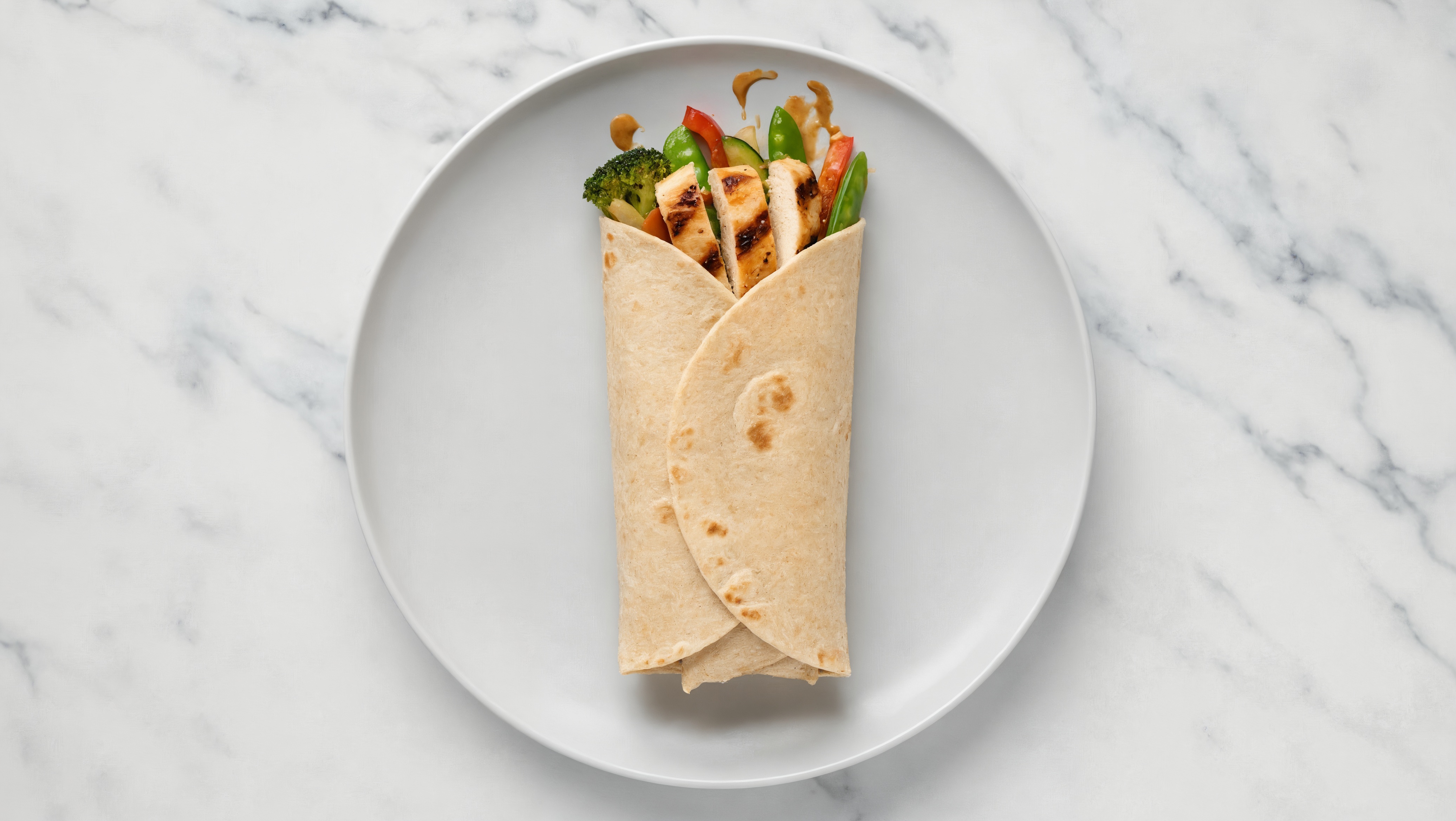 Peanut Chicken + 7 Veggie Wrap