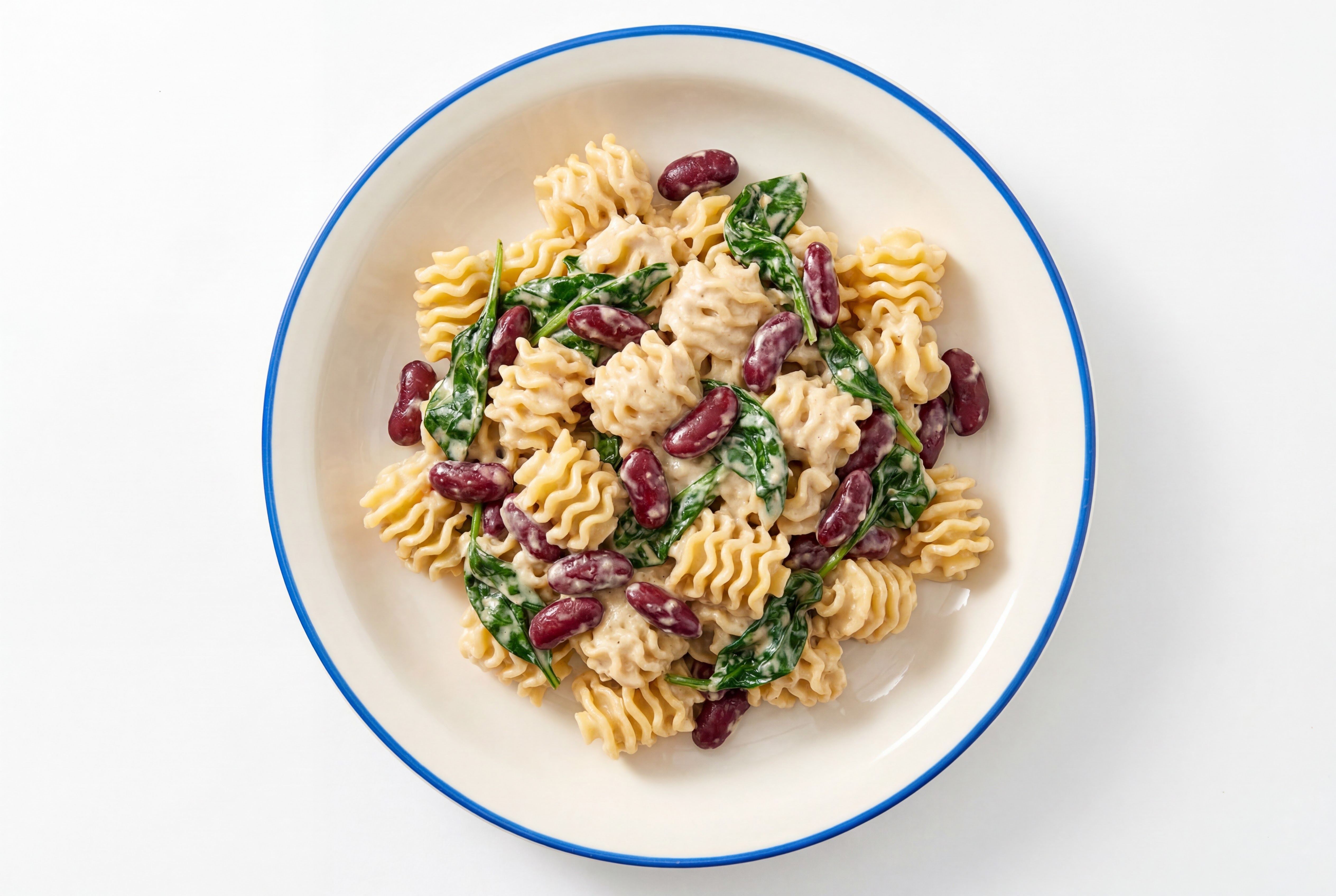 Hearty Creamy Florentine Plant Protein Pasta with Baby Spinach