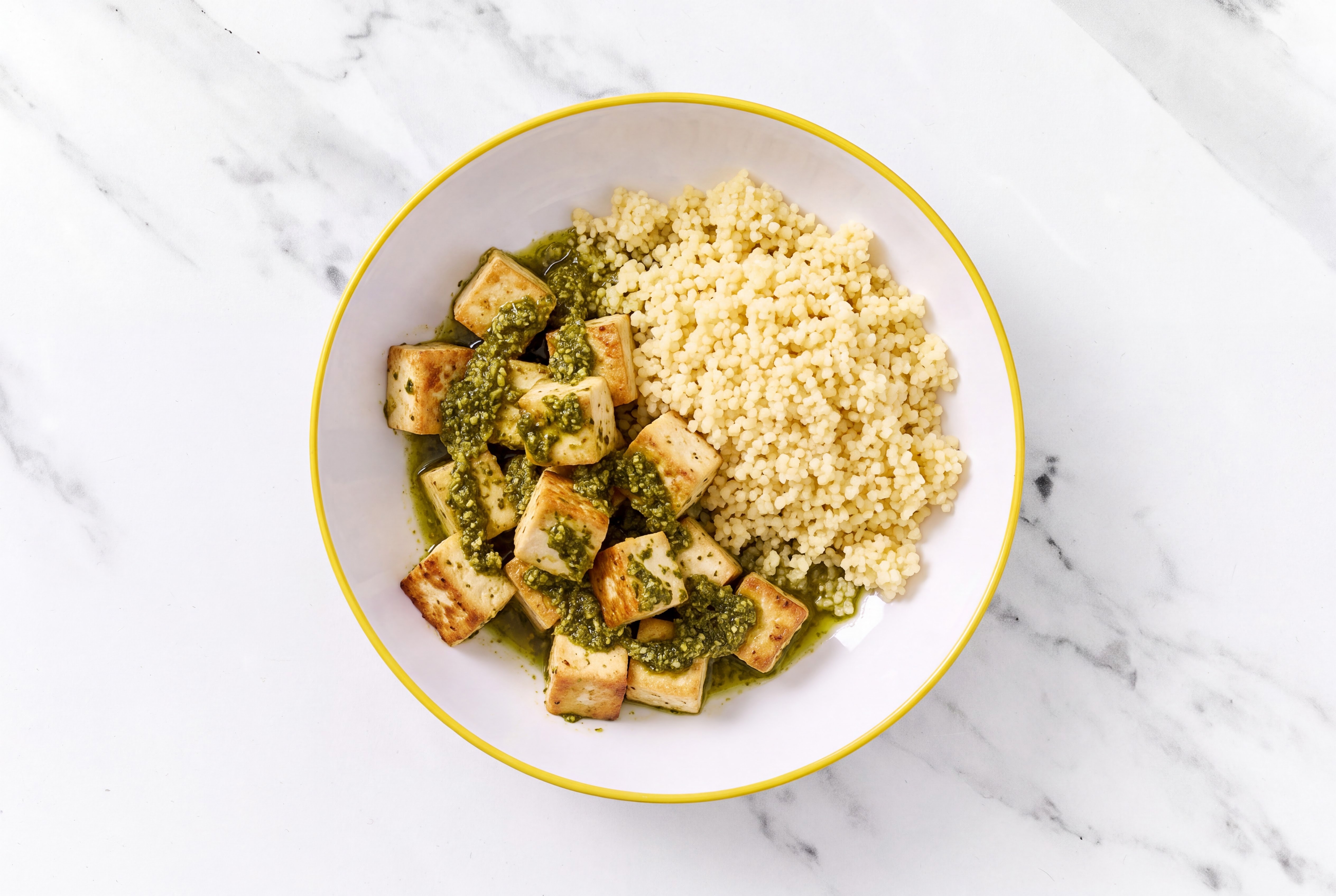 Pesto Tofu with Couscous