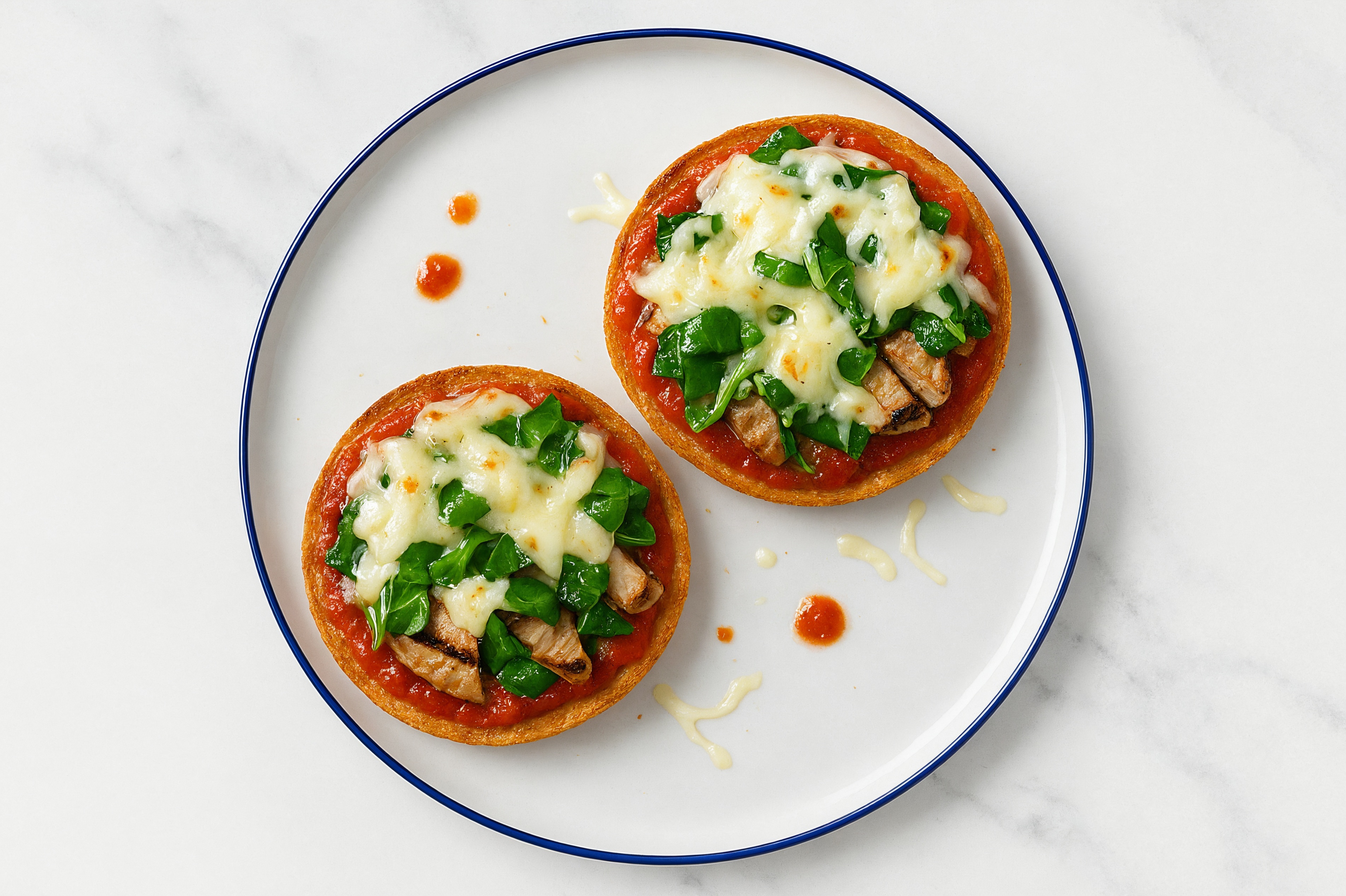 Classic Pork + Spinach Pizza Gluten-Free Plain Bagels