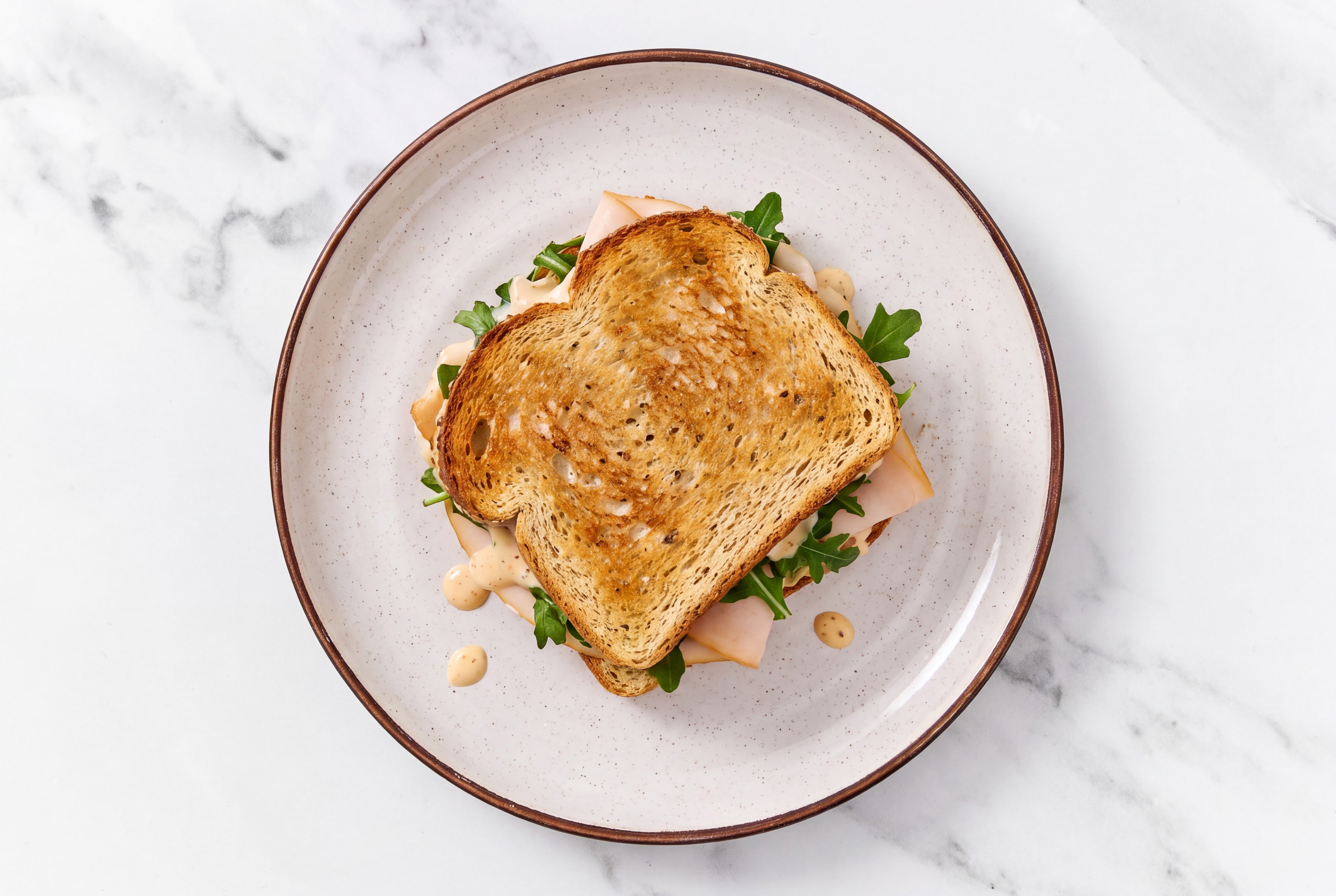 Turkey + Arugula Sandwich with Vegan Buffalo Ranch