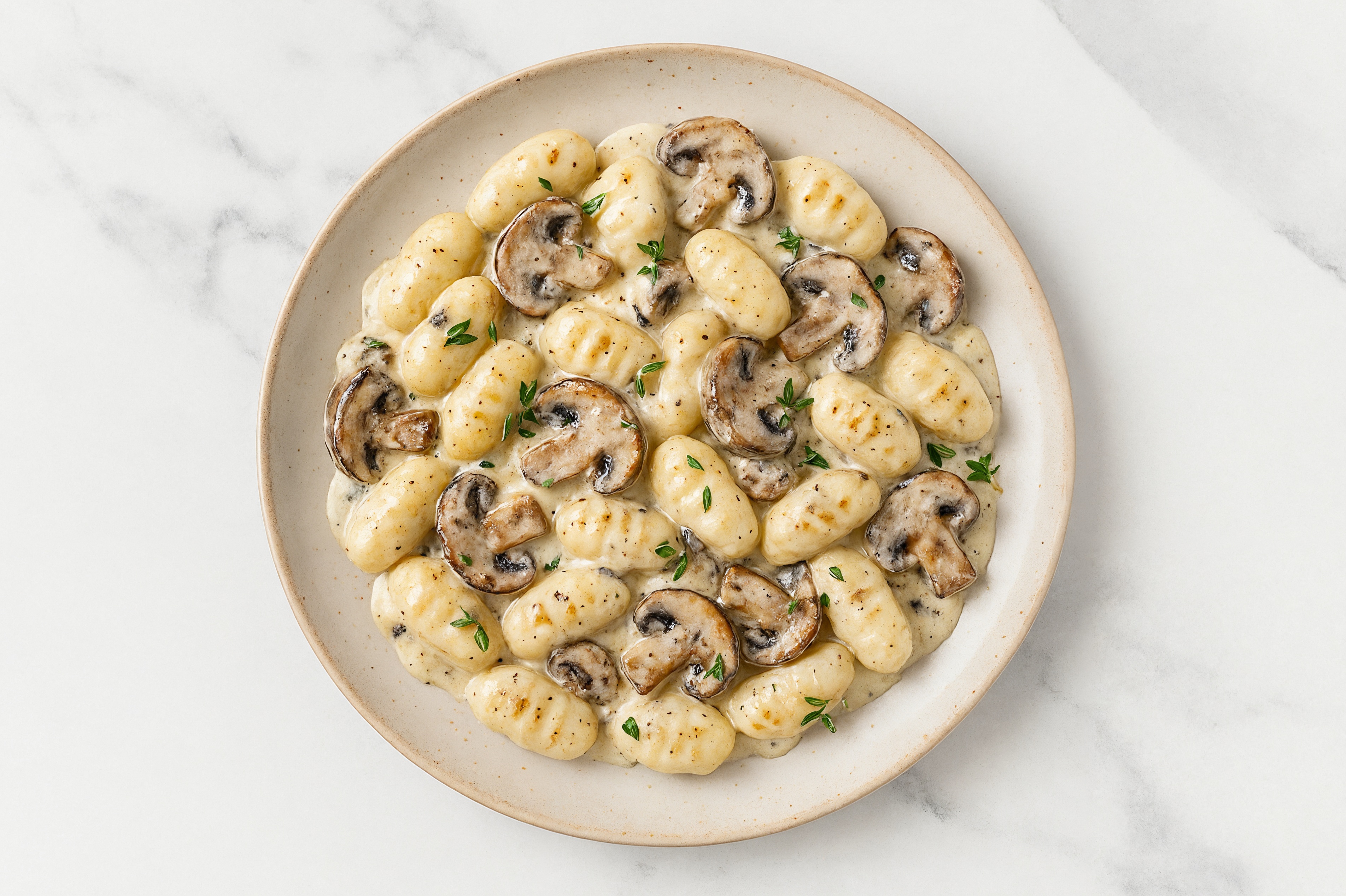 Creamy Parmesan Mushroom Gnocchi with Classic Alfredo