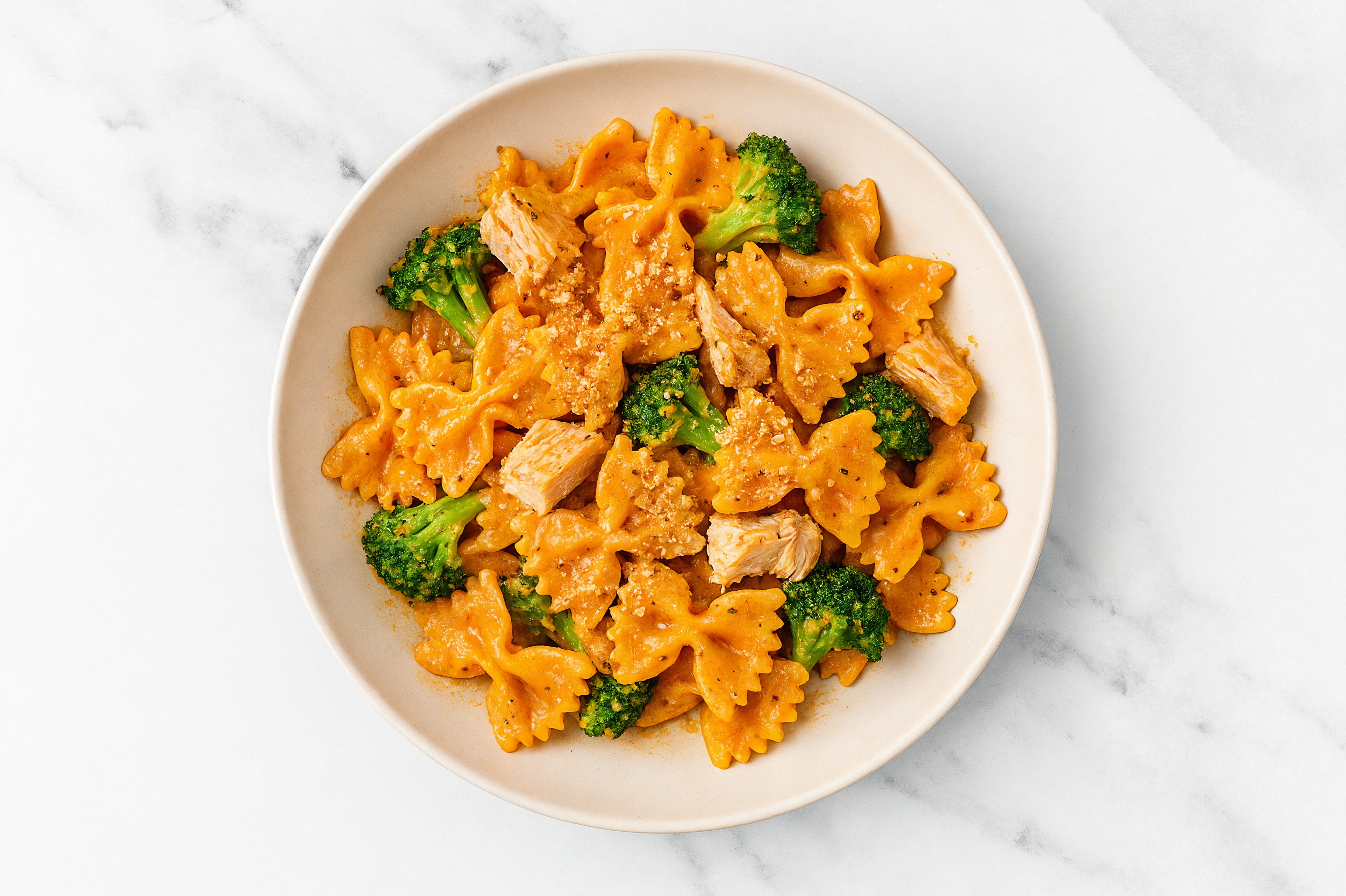 Creamy Tuna Farfalle Pasta with Baby Broccoli + Toasted Panko