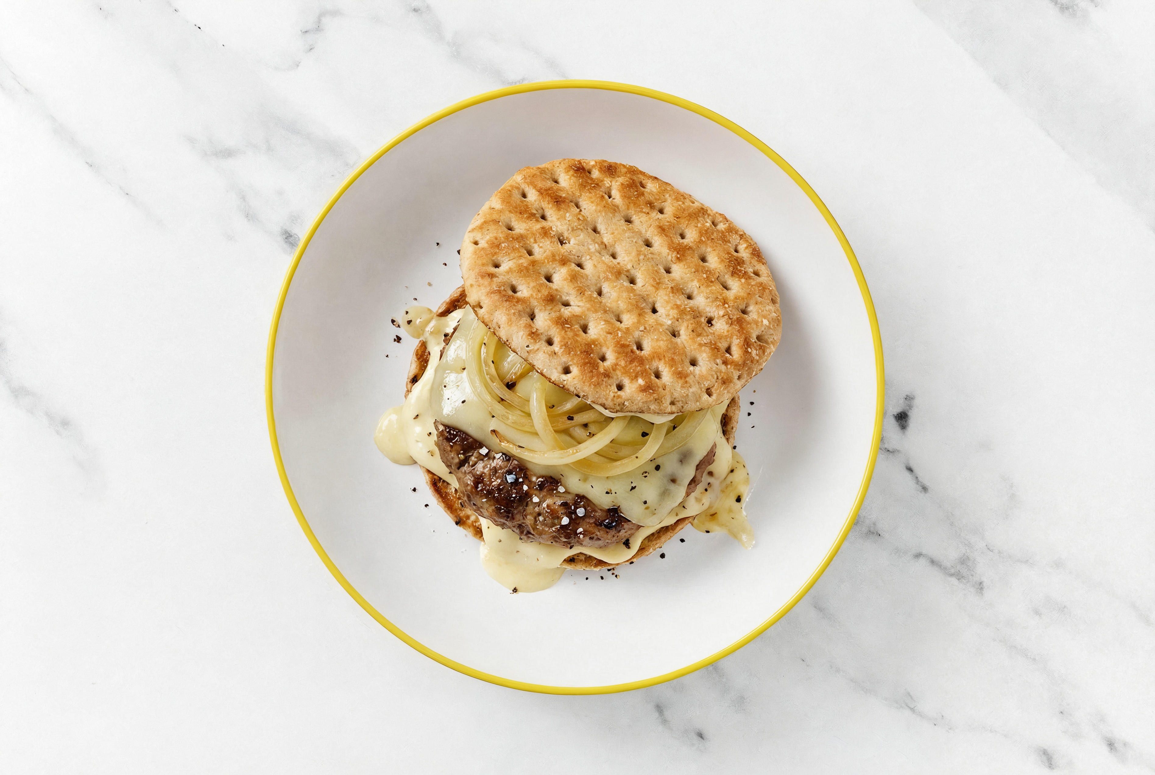  Classic Burger with Vegan Garlic Sauce + Havarti with Ground Beef Patties