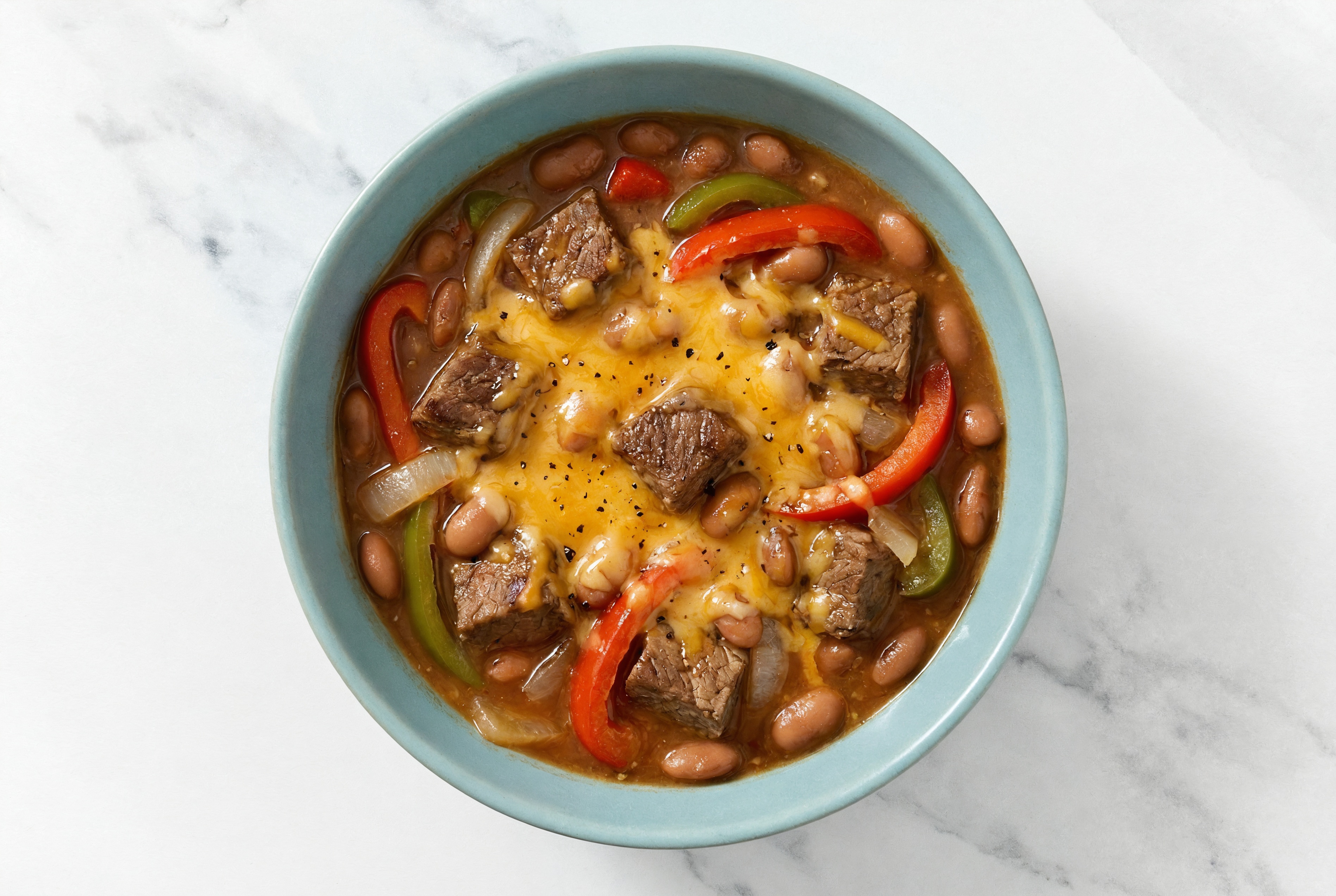 Sirloin Beef Pinto Bean Chili with Sharp Cheddar Bar