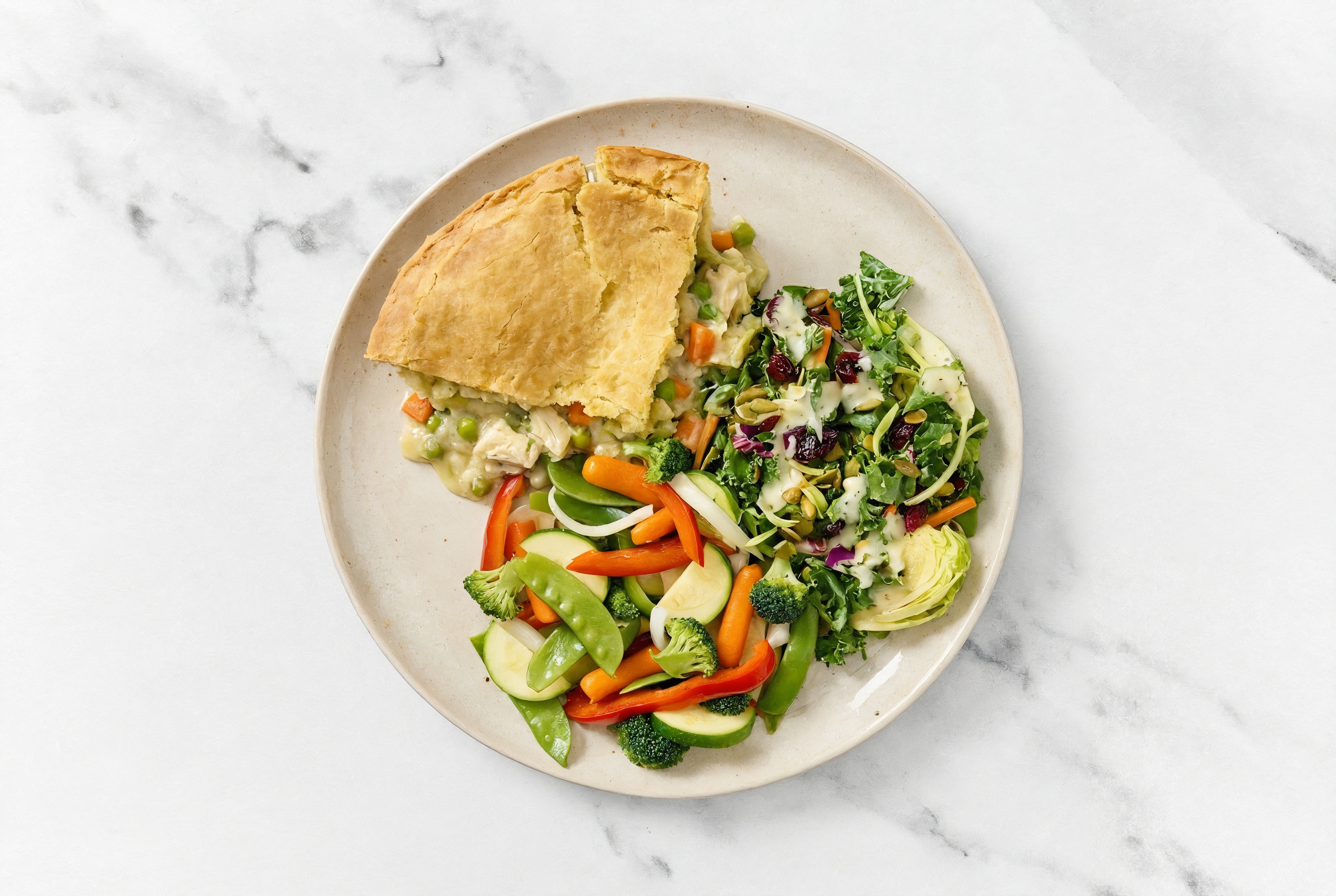 Chicken Pot Pie with Veggies & Kale Salad